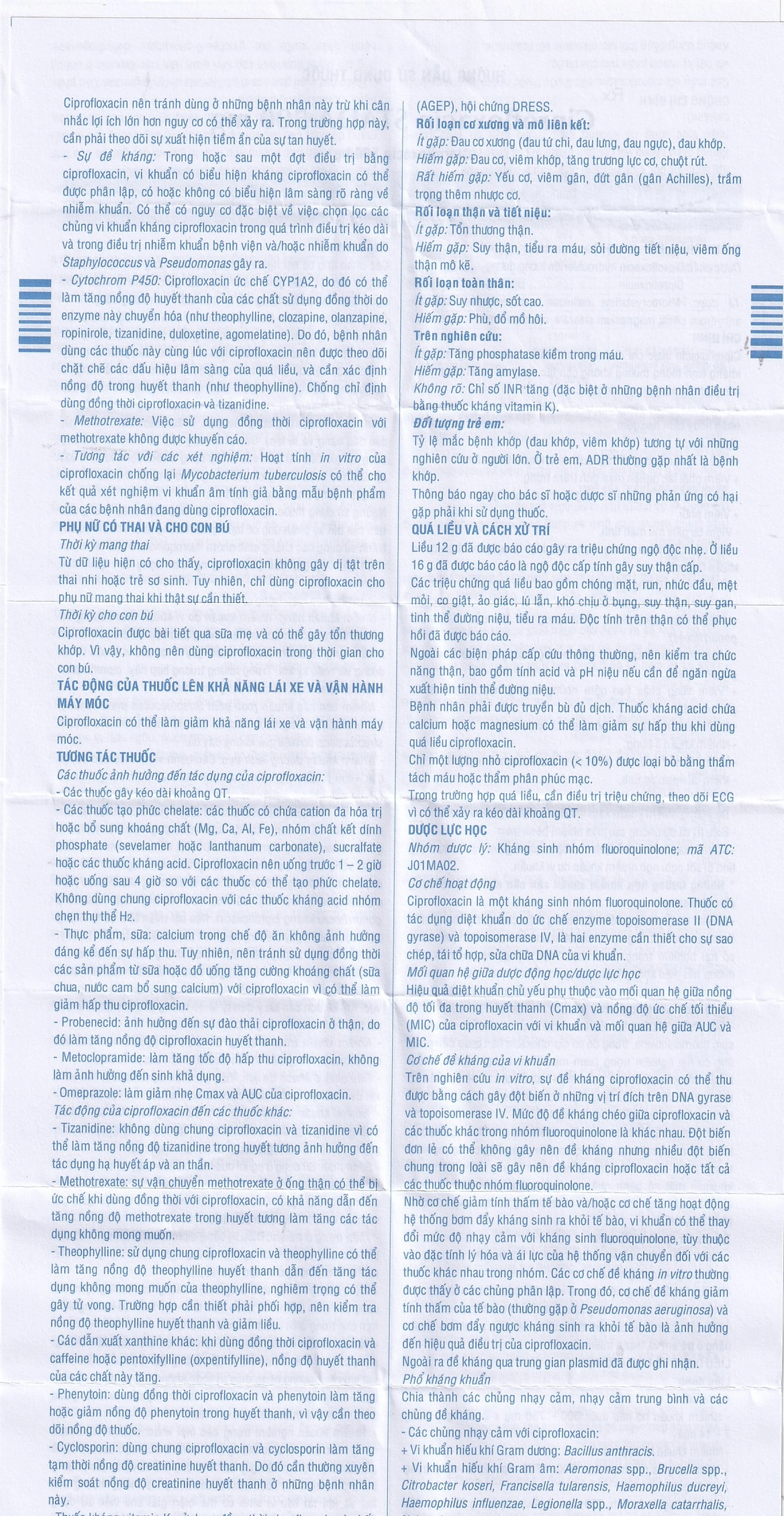 Thuốc Ciprofloxacin Stada 500mg điều trị trong các trường hợp nhiễm khuẩn (10 vỉ x 10 viên)