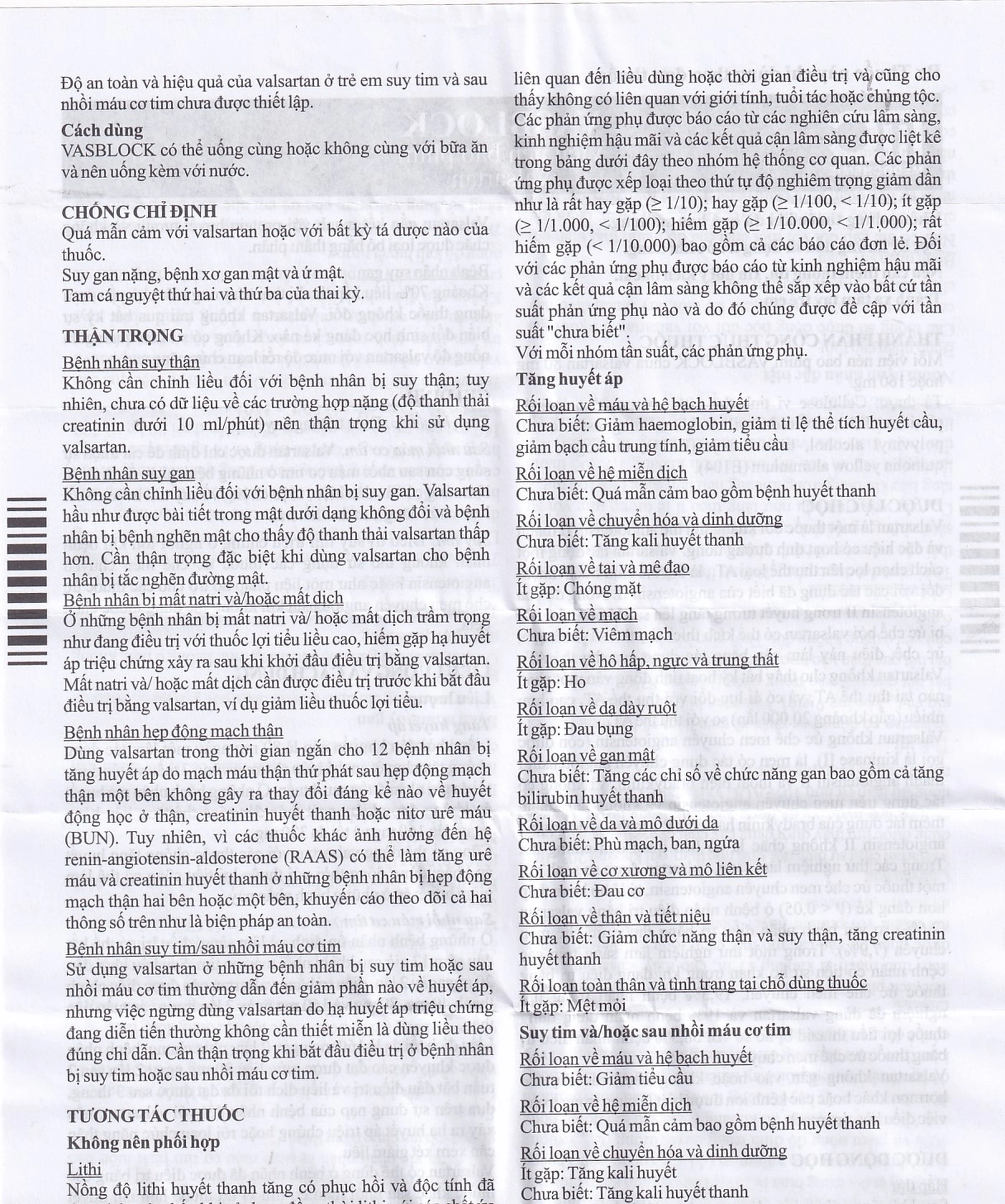 Thuốc Vasblock 80mg Medochemie điều trị tăng huyết áp, suy tim (3 vỉ x 10 viên)