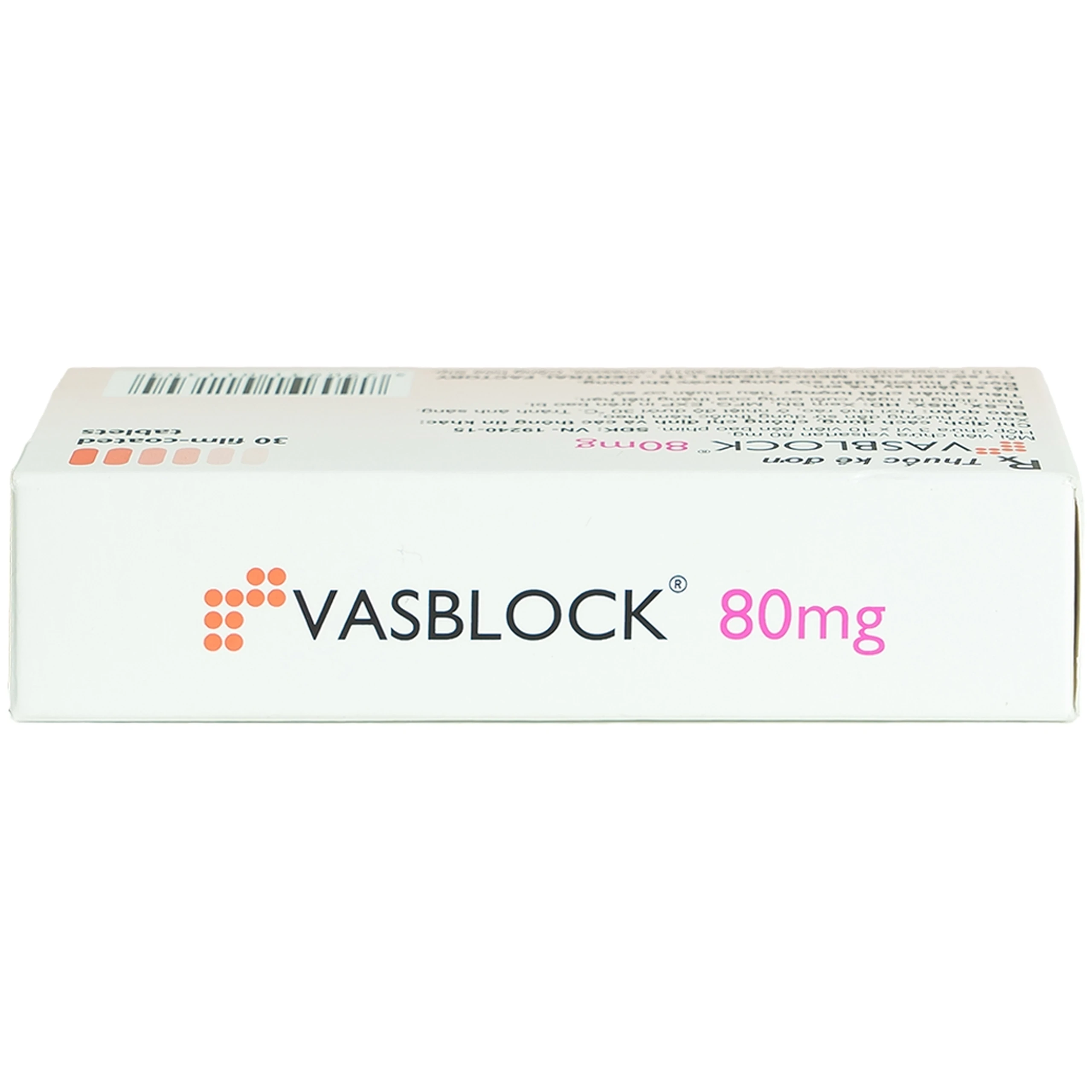 Thuốc Vasblock 80mg Medochemie điều trị tăng huyết áp, suy tim (3 vỉ x 10 viên)