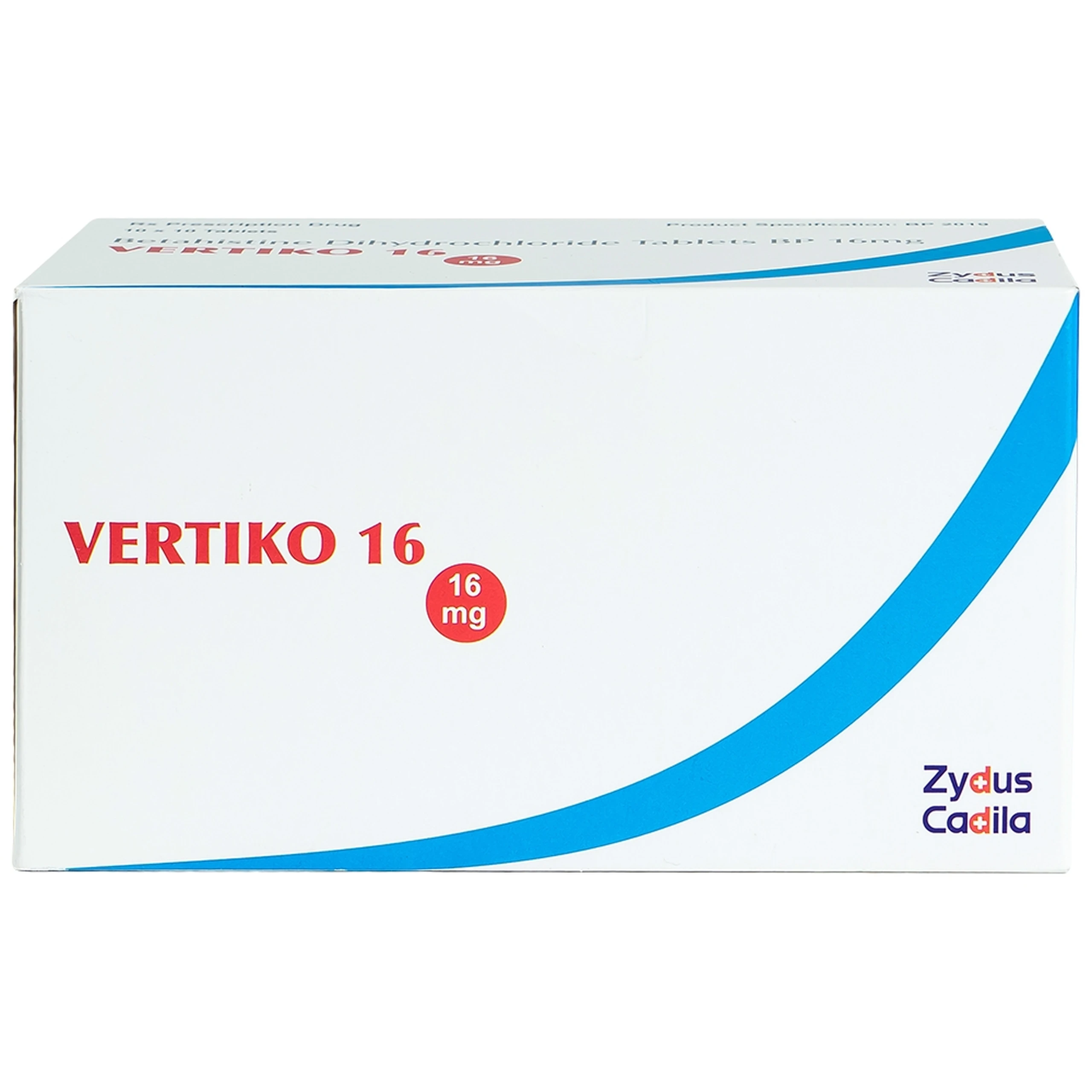 Thuốc Vertiko 16 Cadila điều trị chóng mặt, suy giảm thính giác (10 vỉ x 10 viên)