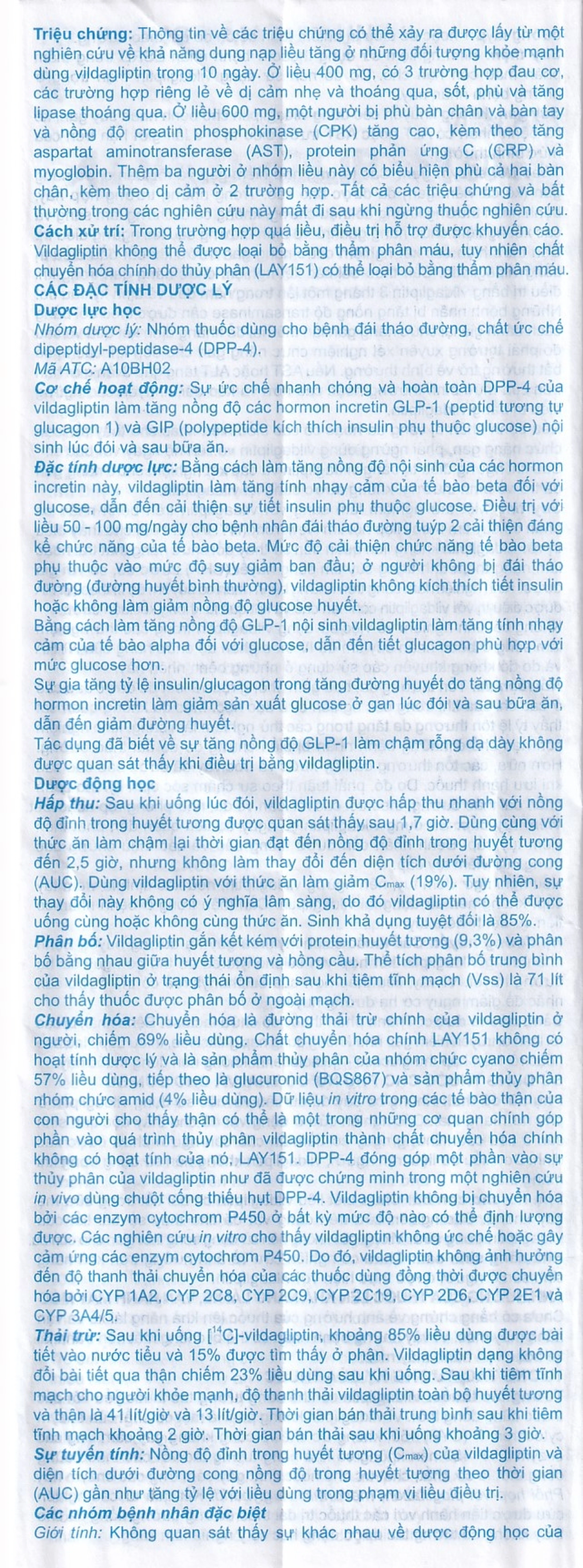 Thuốc A.T Vildagliptin 50mg An Thiên điều trị đái tháo đường típ 2 (3 vỉ x 10 viên)