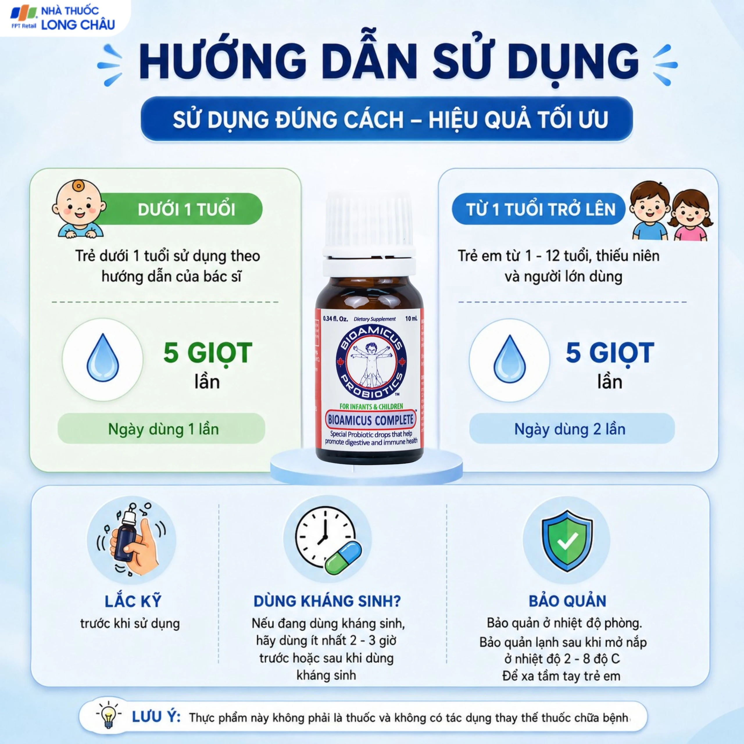 Dung dịch uống giúp bổ sung 10 chủng lợi khuẩn Bioamicus Complete (10ml) 5