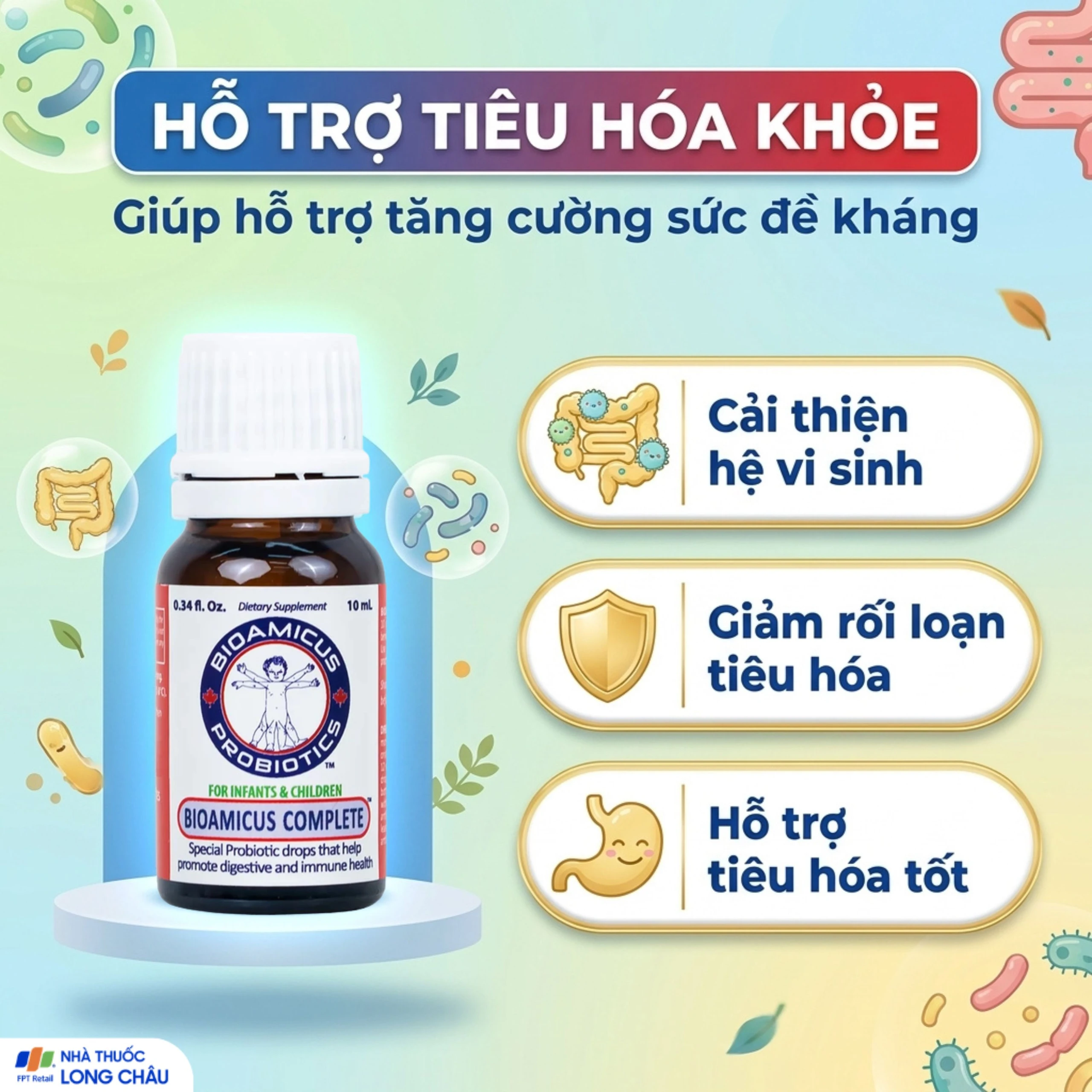 Dung dịch uống giúp bổ sung 10 chủng lợi khuẩn Bioamicus Complete (10ml) 5