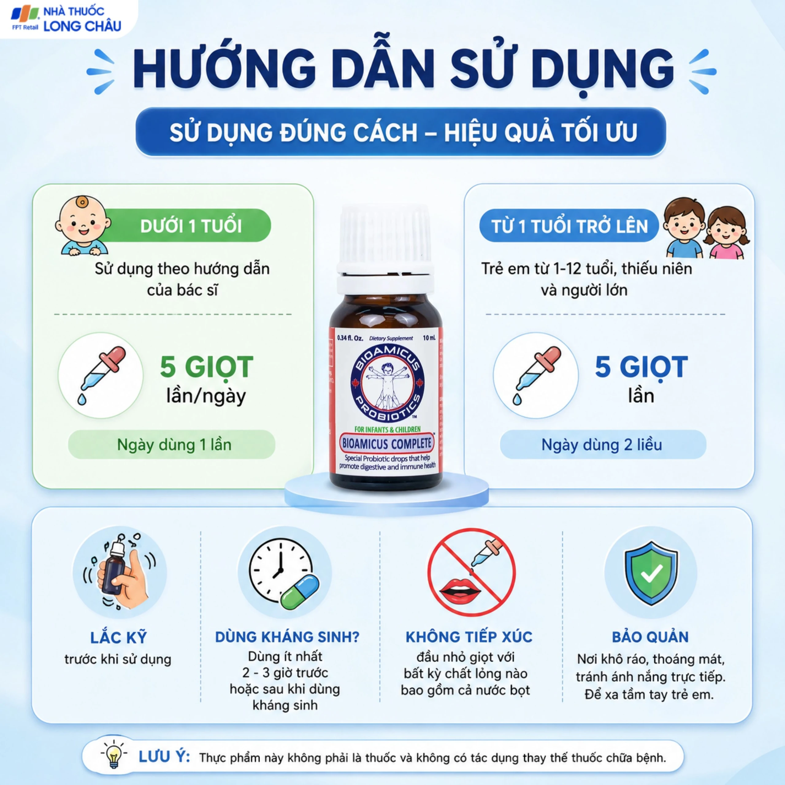 Dung dịch uống giúp bổ sung 10 chủng lợi khuẩn Bioamicus Complete (10ml) 6