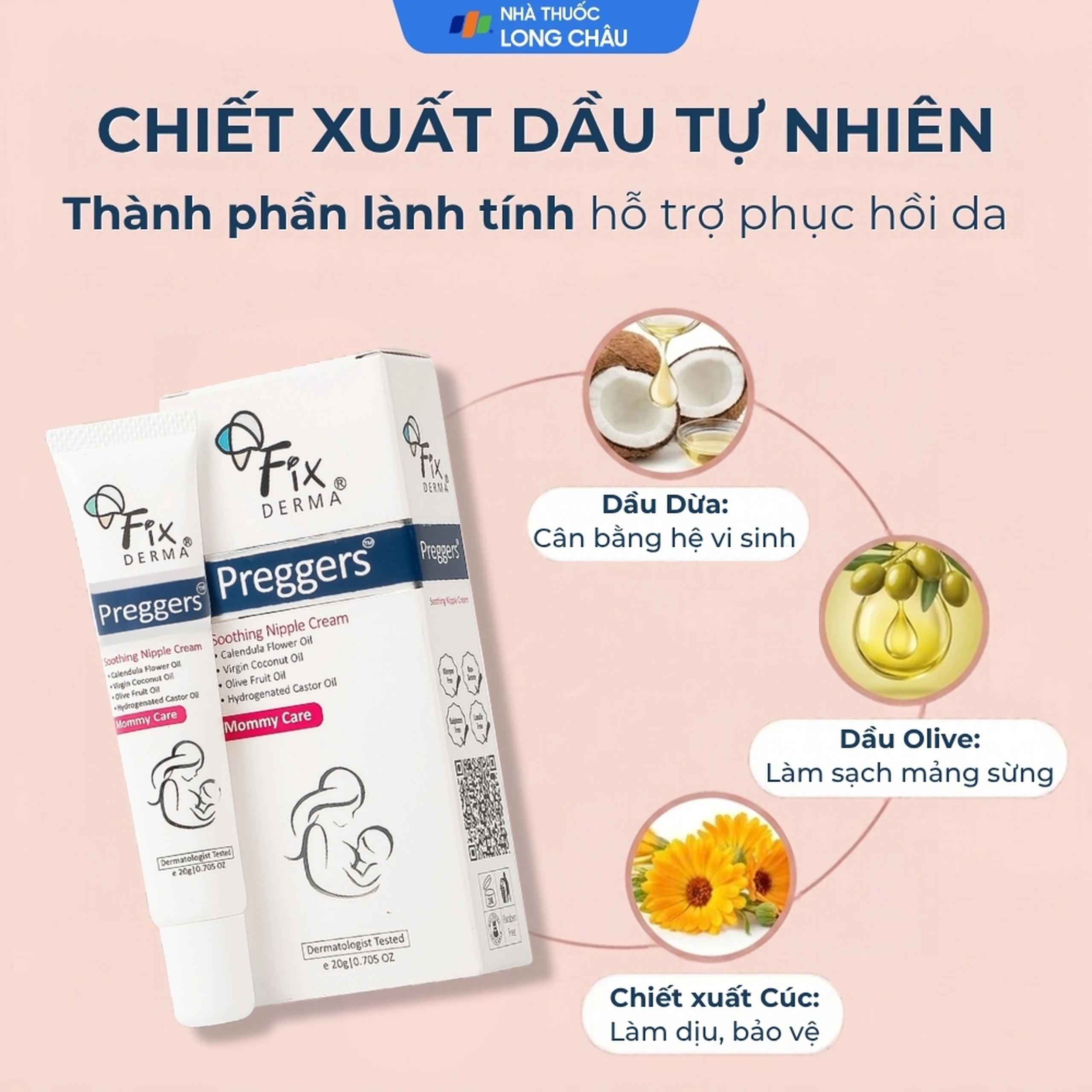 Kem bôi dưỡng ẩm, giảm nứt núm vú Fixderma Preggers Soothing Nipple cream 20g 3