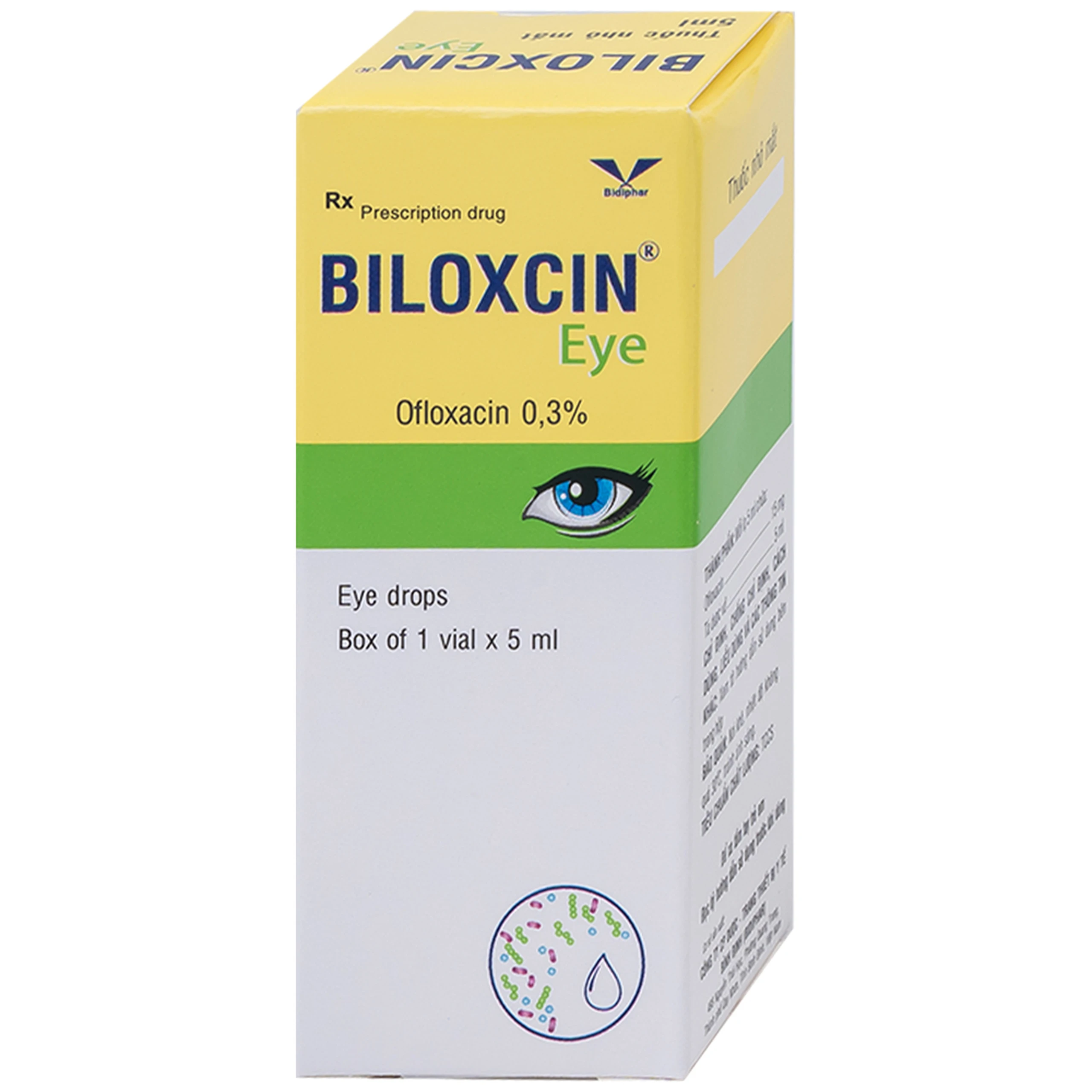 Thuốc nhỏ mắt Biloxcin Eye 5ml Bidiphar điều trị các bệnh viêm kết mạc, loét giác mạc