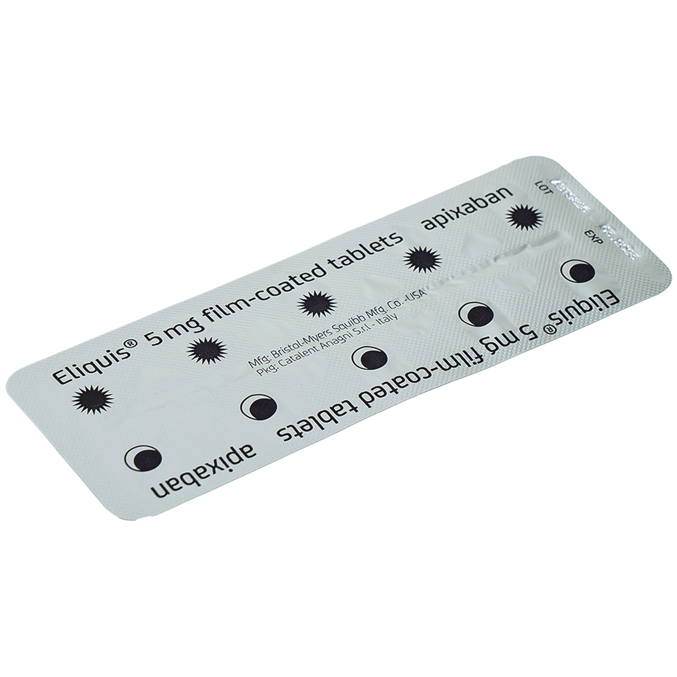 Thuốc Eliquis 5mg Pfizer phòng ngừa biến cố thuyên tắc huyết khối tĩnh mạch, đột quỵ (20 viên)