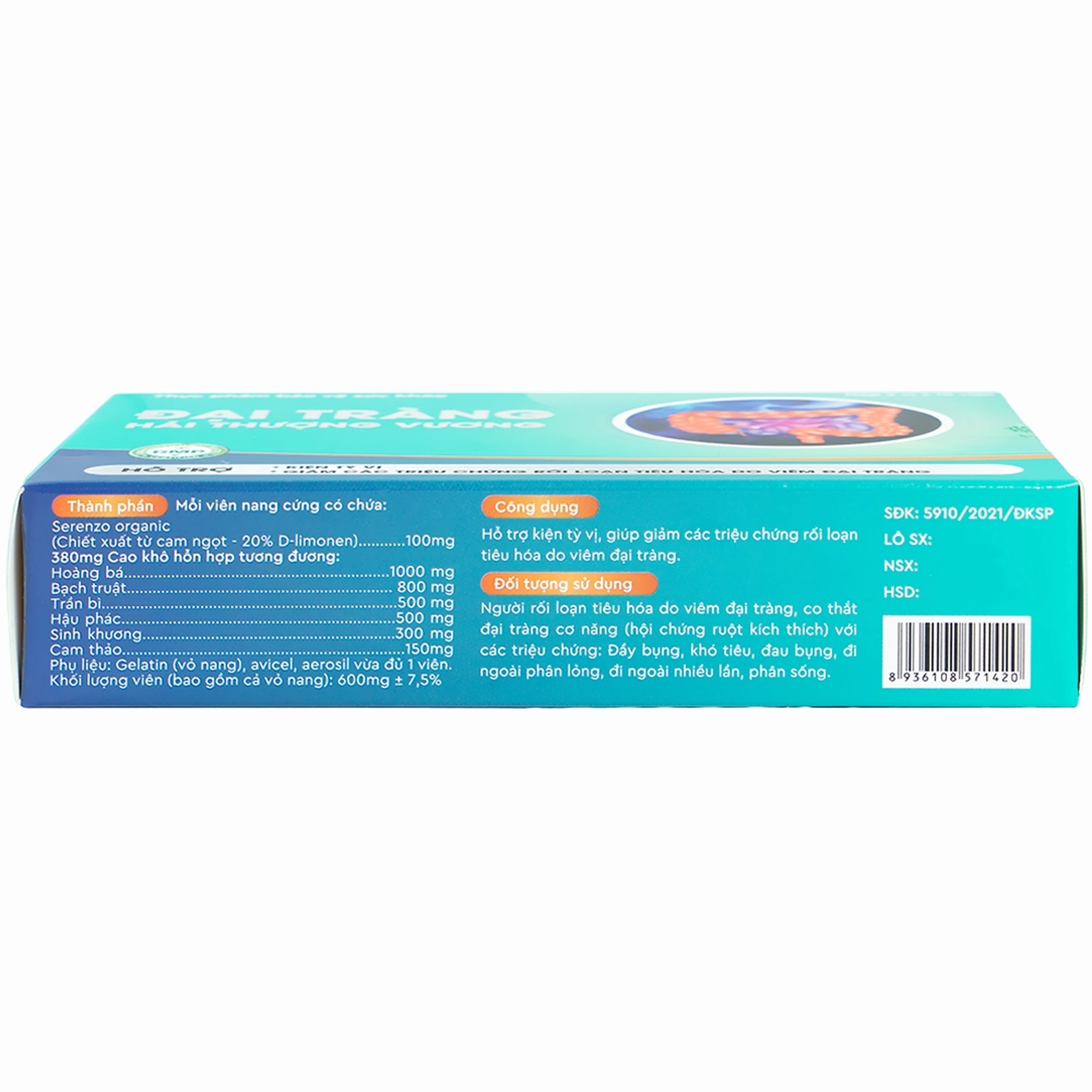 Viên uống giúp giảm rối loại tiêu hóa do viêm đại tràng Đại Tràng Hải Thượng Vương (2 vỉ x 10 viên)