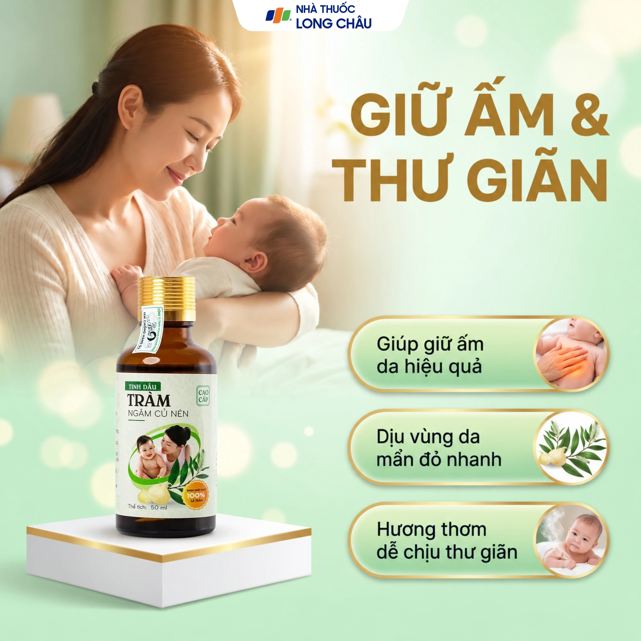Tinh dầu tràm ngâm củ nén Mệ Đoan giúp xoa bóp, giảm đau (50ml) 2