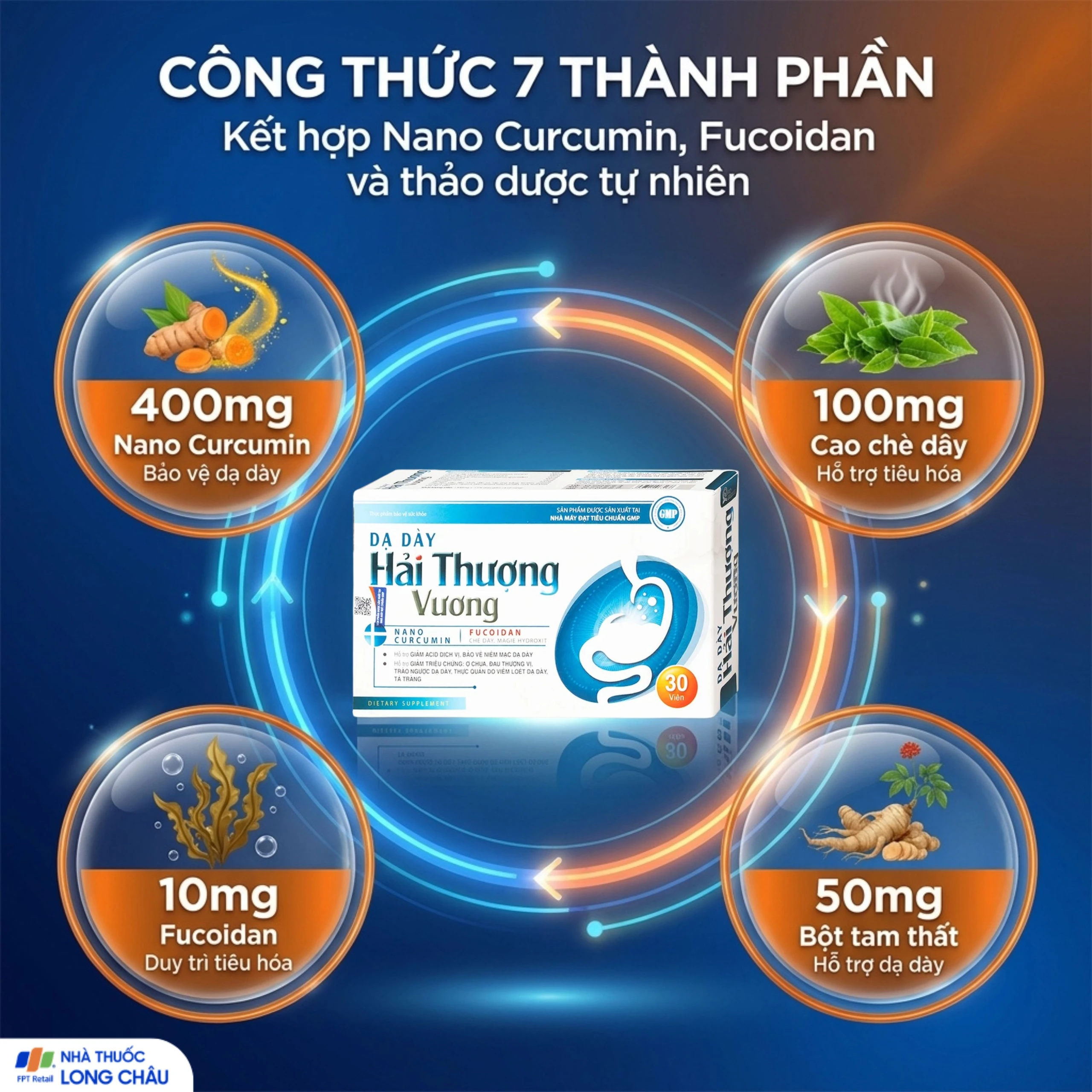 Viên uống hỗ trợ giảm acid dịch vị, bảo vệ niêm mạc dạ dày Dạ Dày Hải Thượng Vương (30 viên) 3