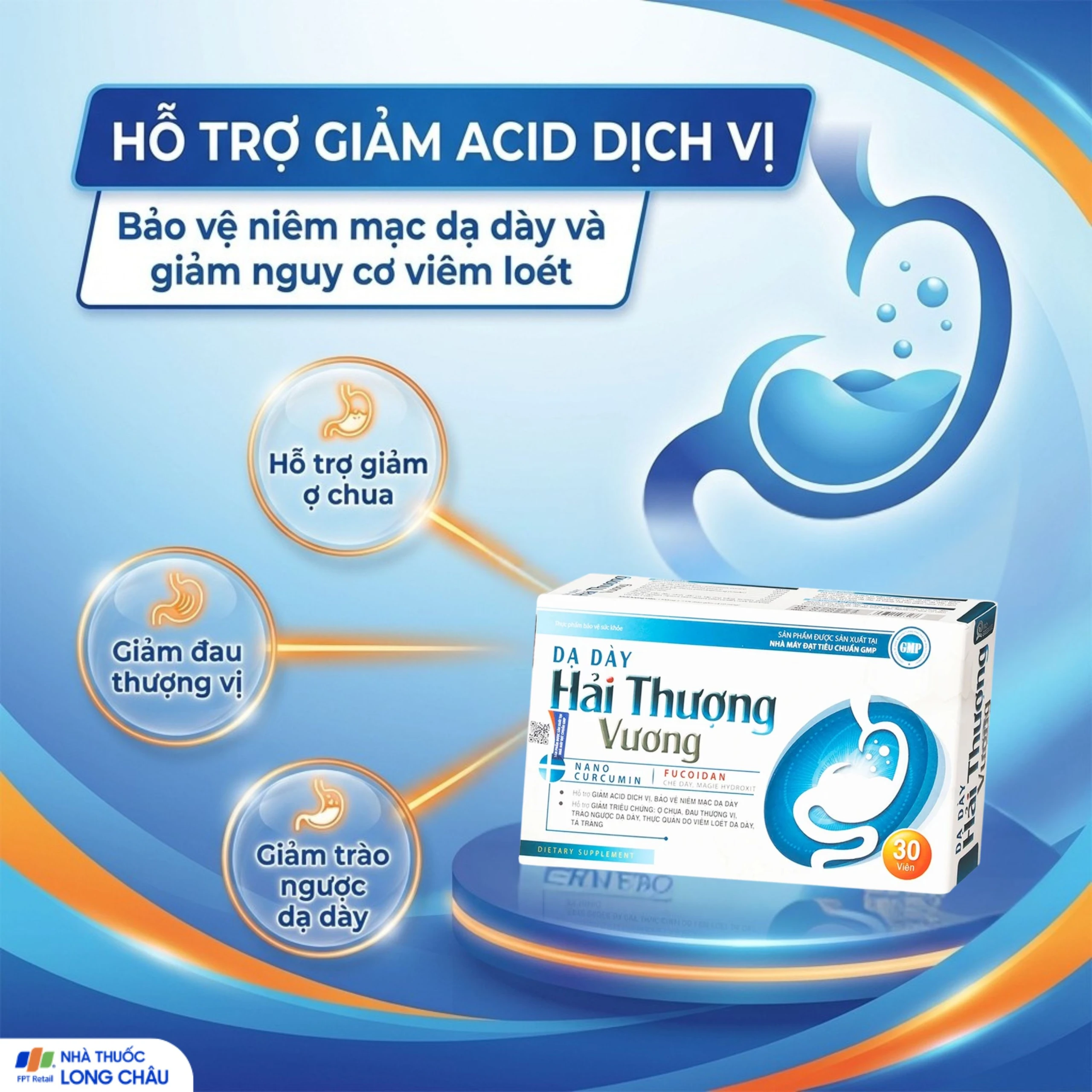 Viên uống hỗ trợ giảm acid dịch vị, bảo vệ niêm mạc dạ dày Dạ Dày Hải Thượng Vương (30 viên) 2