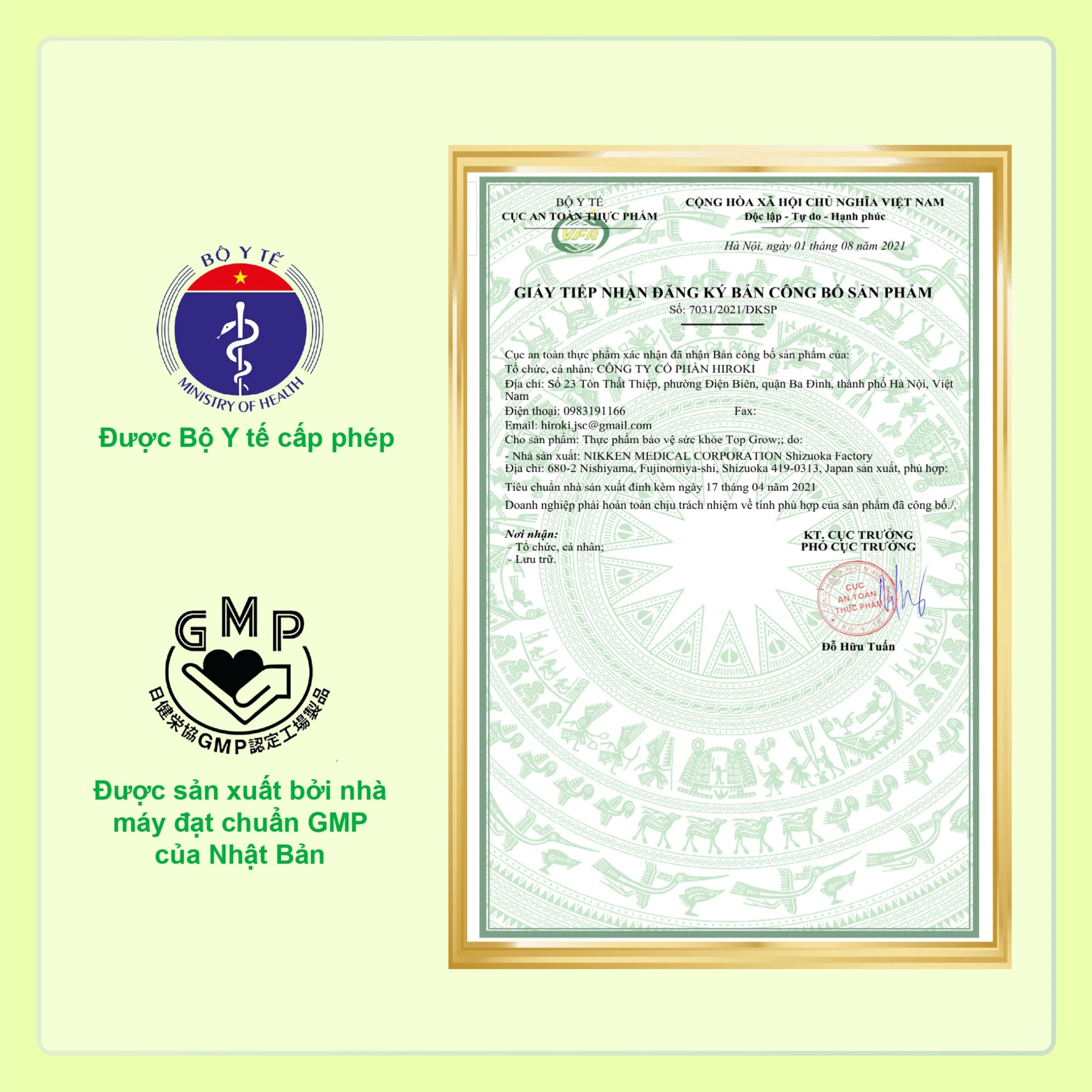 Siro bổ sung các vitamin hỗ trợ tăng cường sức đề kháng Top Grow Jpanwell (10 chai x 30ml) 7