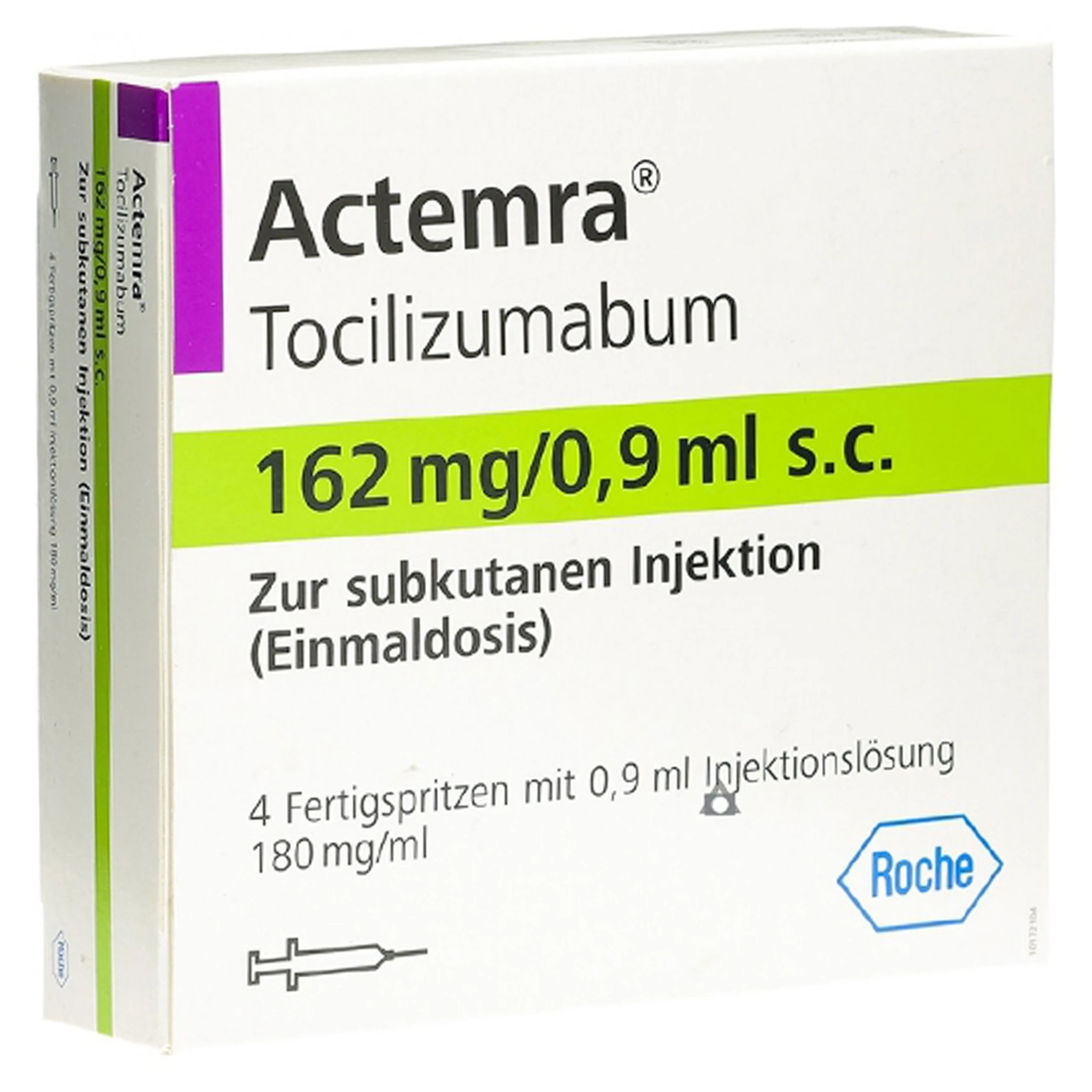 Dung dịch tiêm truyền Actemra 162mg/0.9ml Roche điều trị viêm khớp dạng thấp (Hộp 4 ống)