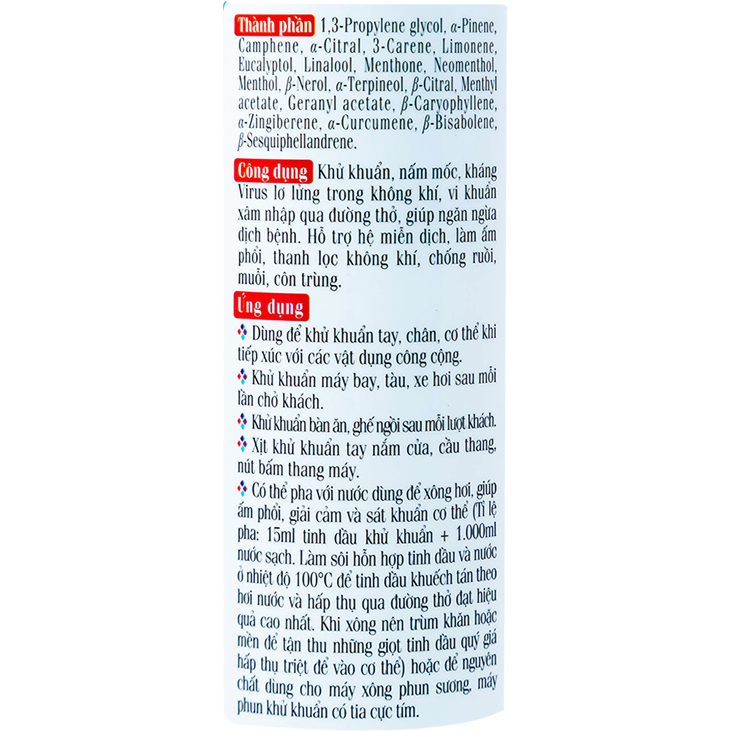 Tinh dầu Thảo Nguyên hương sả chanh 200ml đuổi muỗi và côn trùng, khử khuẩn