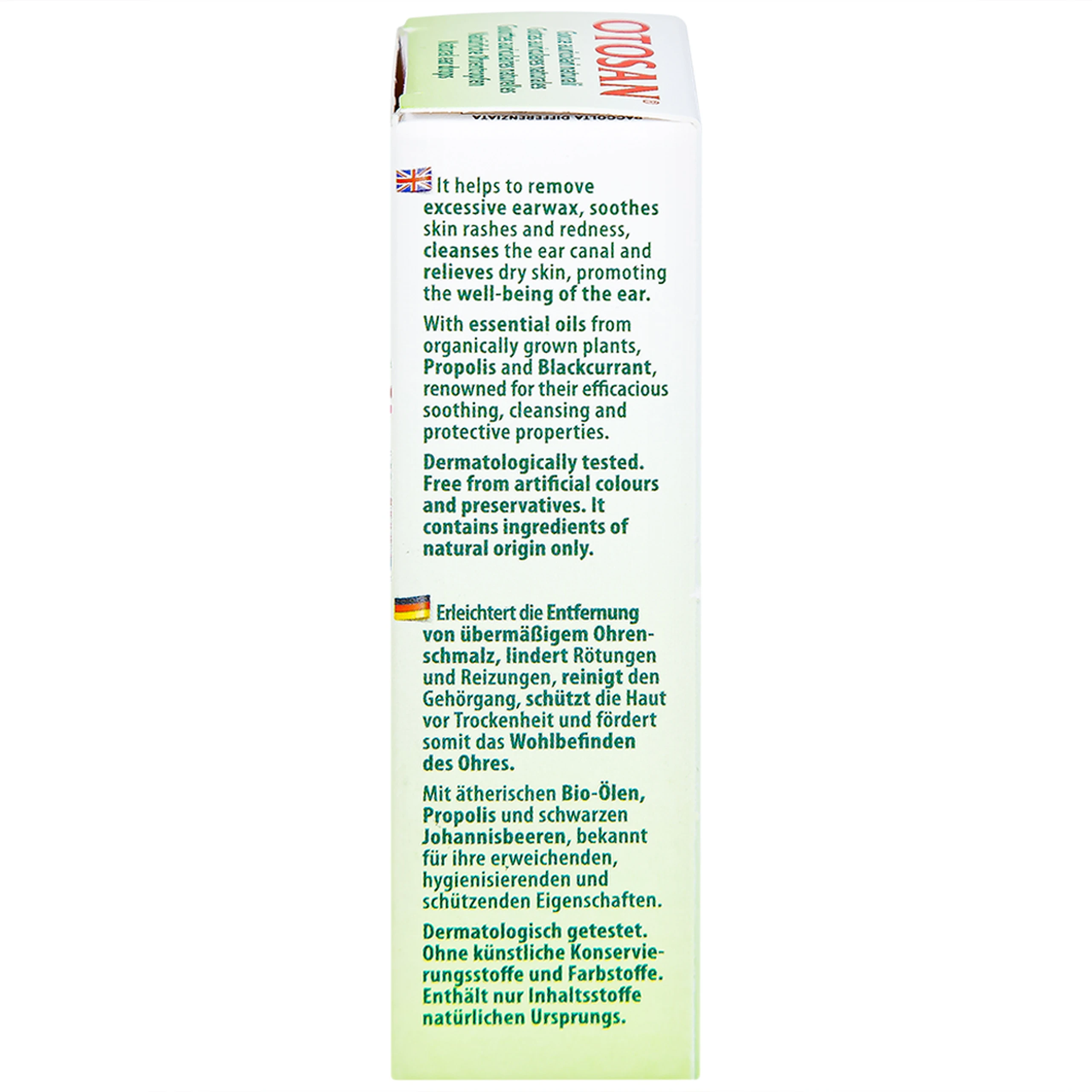 Dung dịch nhỏ tai Otosan Natural Ear Drops 10ml giảm đau, chống viêm, làm sạch tai