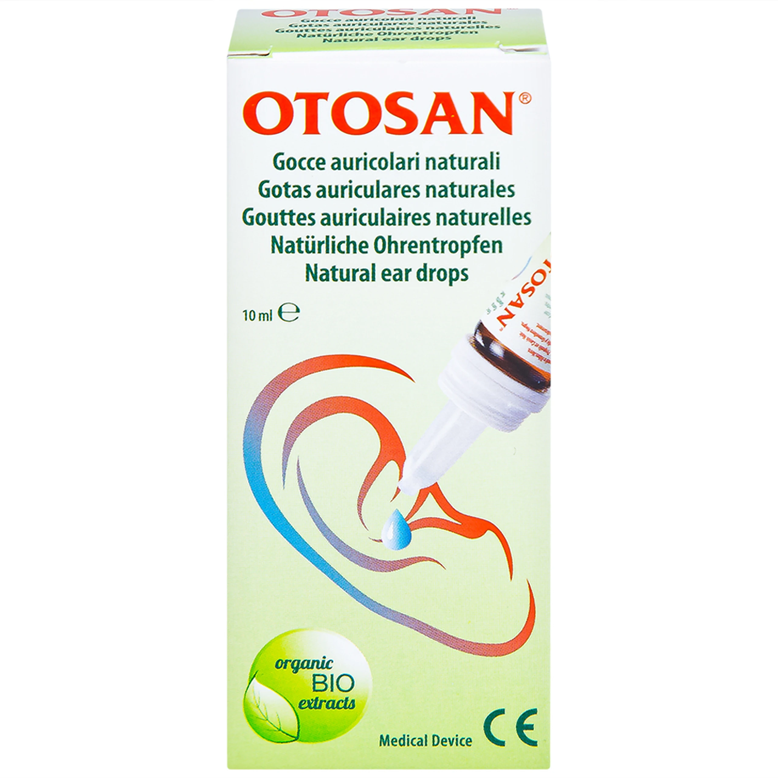Dung dịch nhỏ tai Otosan Natural Ear Drops 10ml giảm đau, chống viêm, làm sạch tai