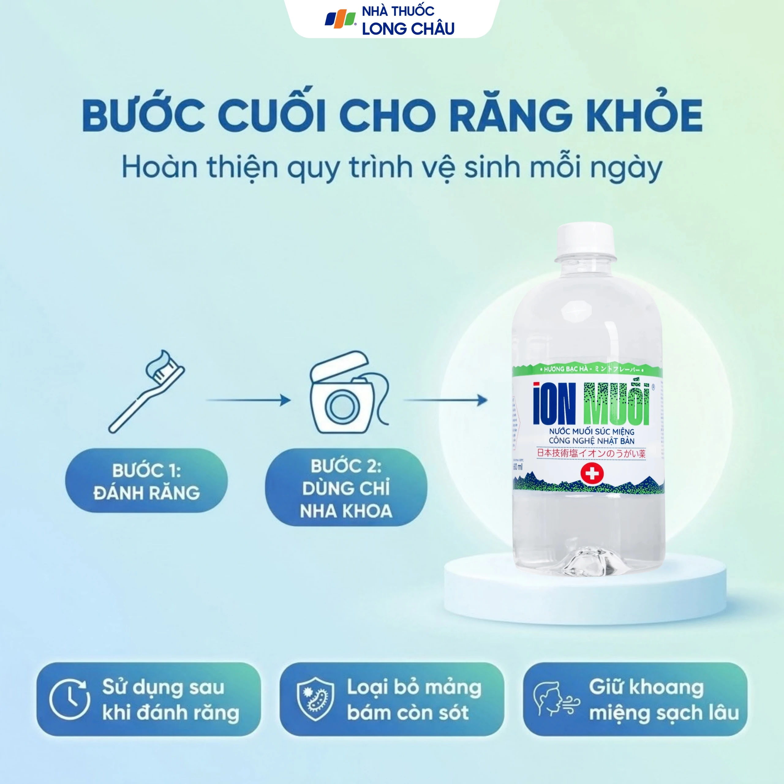 Nước súc miệng Ion muối Fujiwa 680ml hỗ trợ ngăn chặn vi khuẩn, giảm viêm họng 7