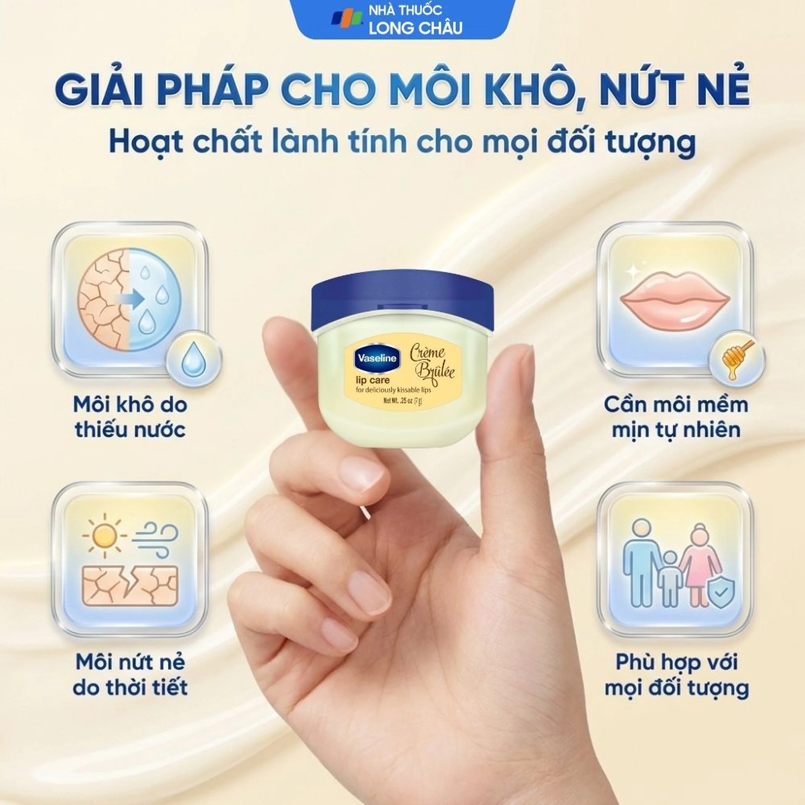 Son dưỡng môi Vaseline Lip dưỡng ẩm, làm mềm môi (7g) 4