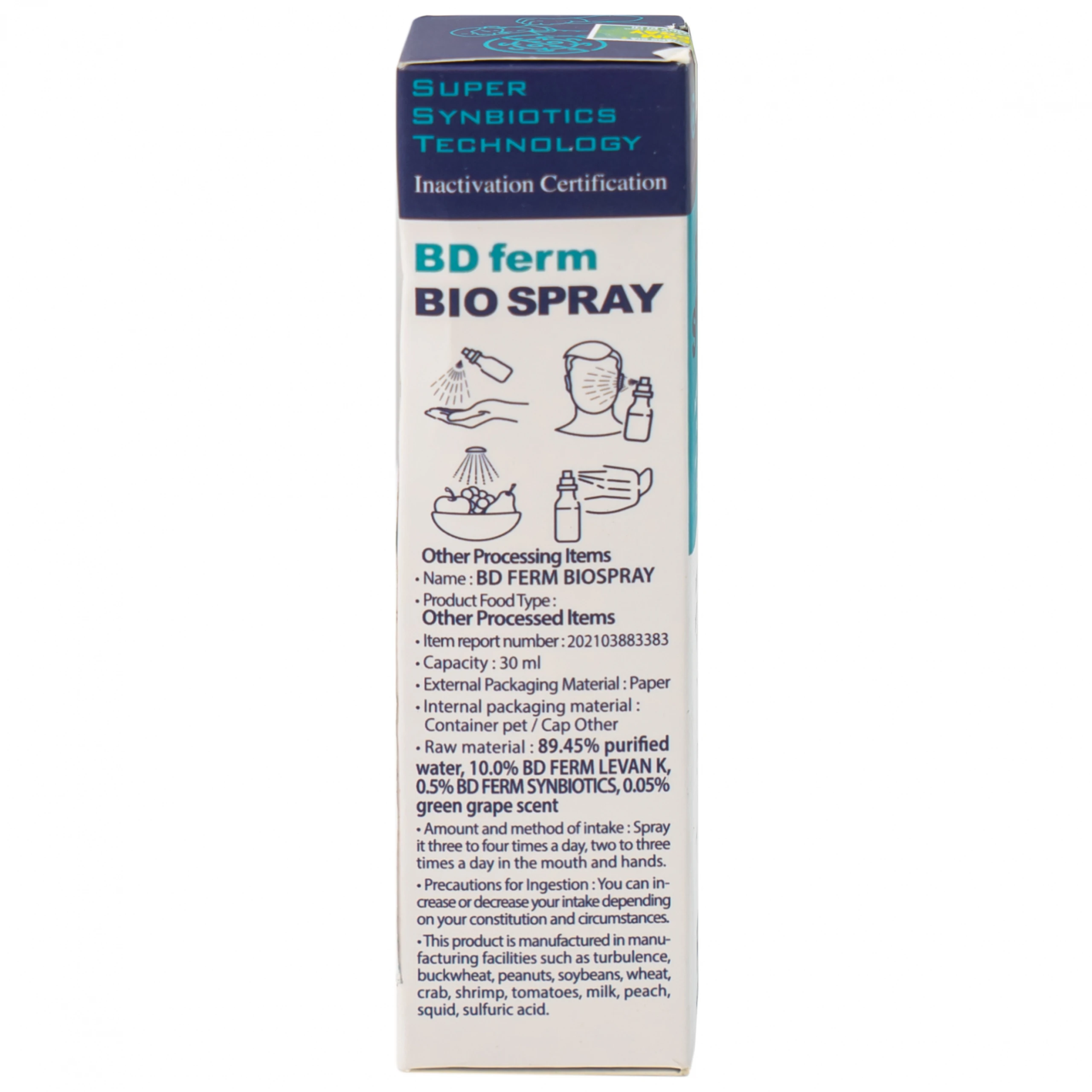 Xịt họng sinh học BDFERM Bio Spray 30ml ngăn ngừa các bệnh hô hấp