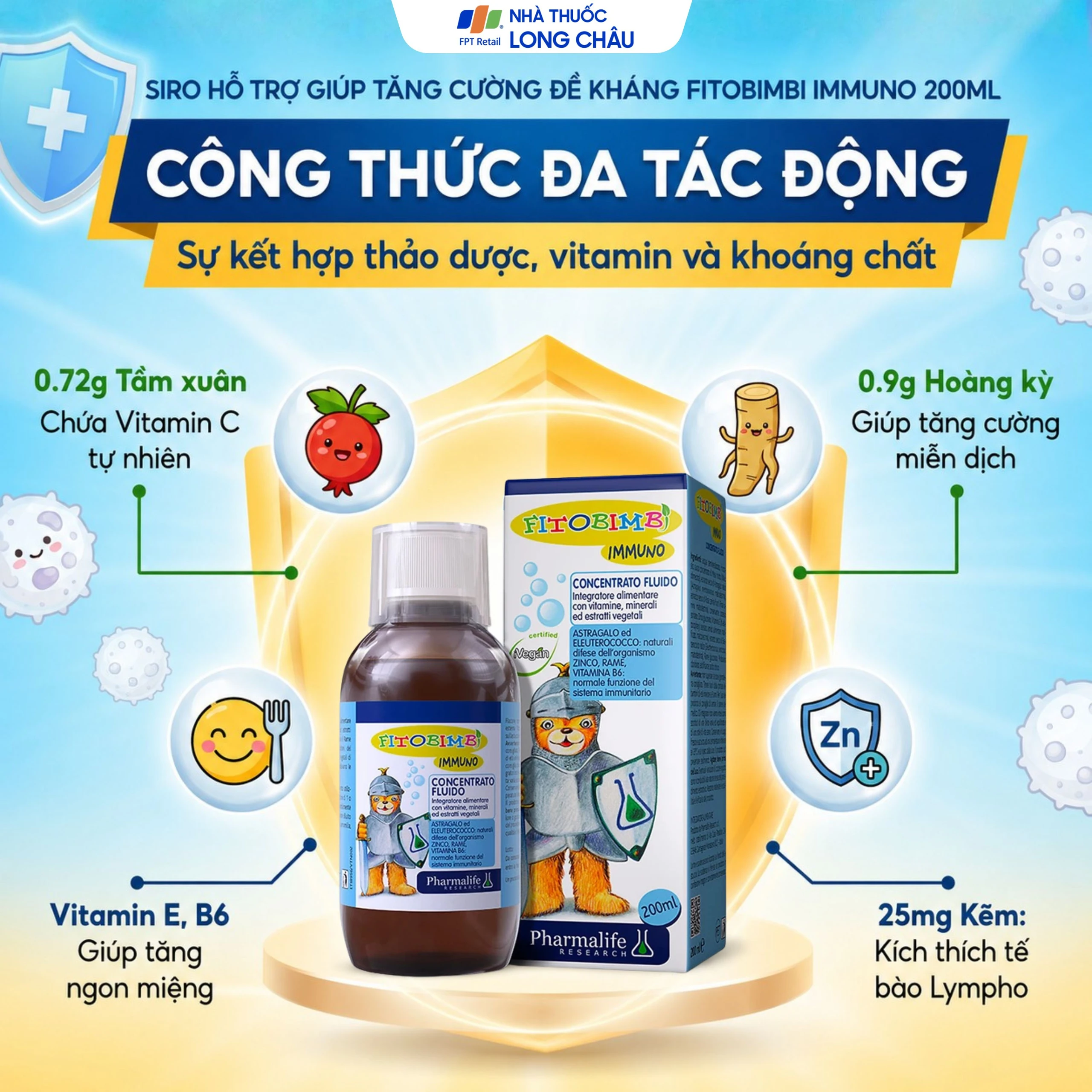 Siro hỗ trợ giúp tăng cường đề kháng Fitobimbi Immuno (200ml) 3
