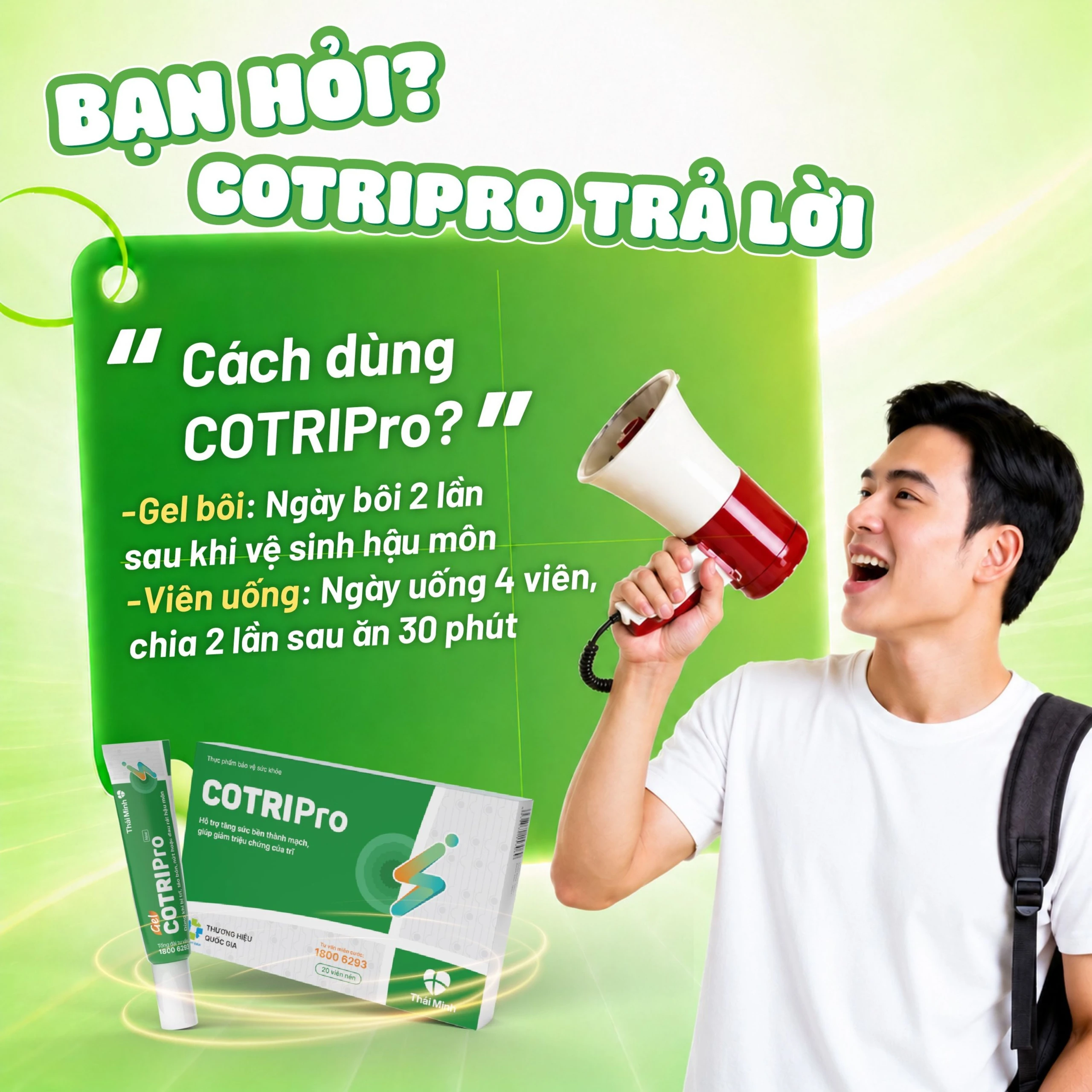 Viên uống bền thành mạch giảm trĩ Cotripro Thái Minh (2 vỉ x 10 viên) 3
