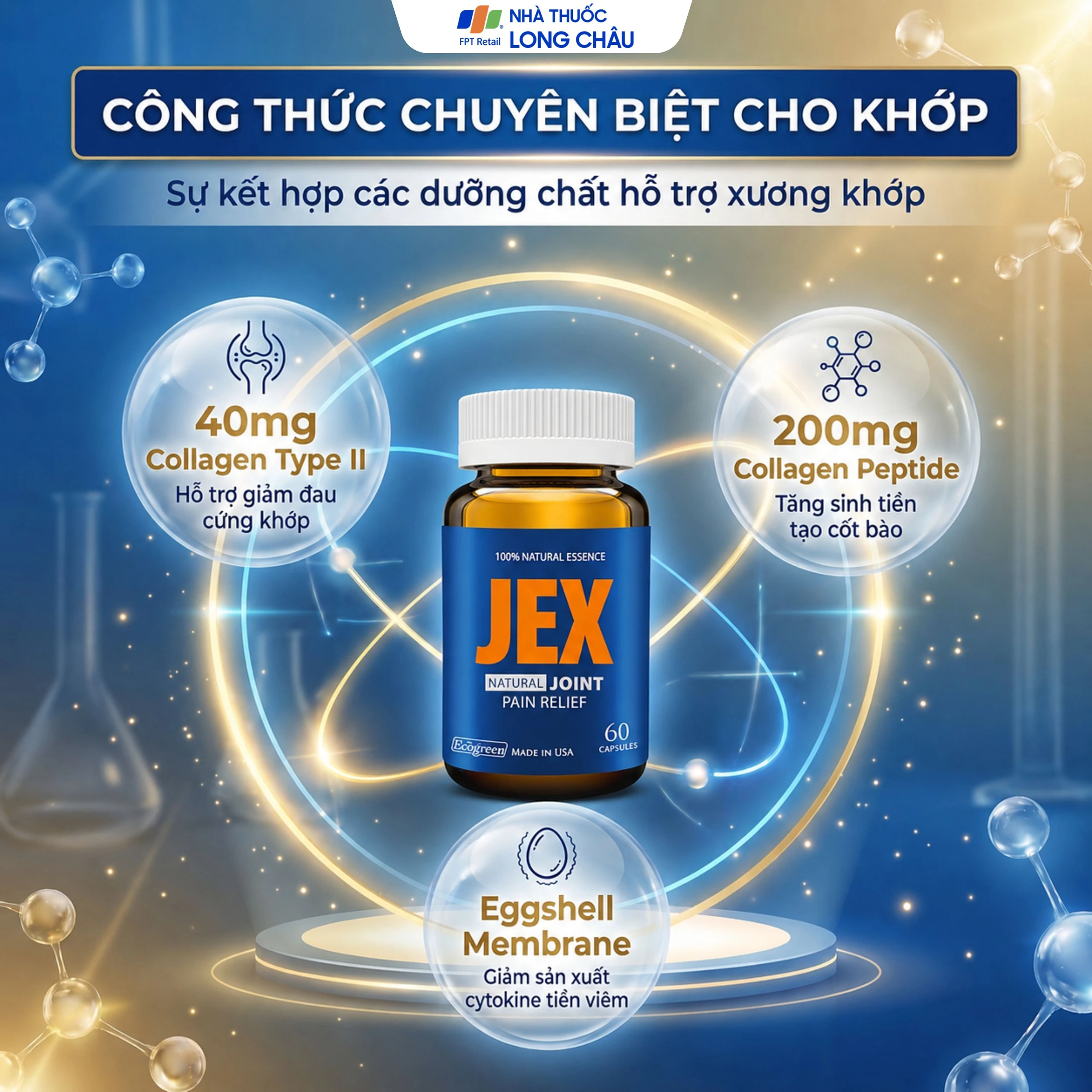 Viên hỗ trợ giảm đau trong thoái hoá khớp viêm khớp Ecogreen Jex Natural (60 viên) 5