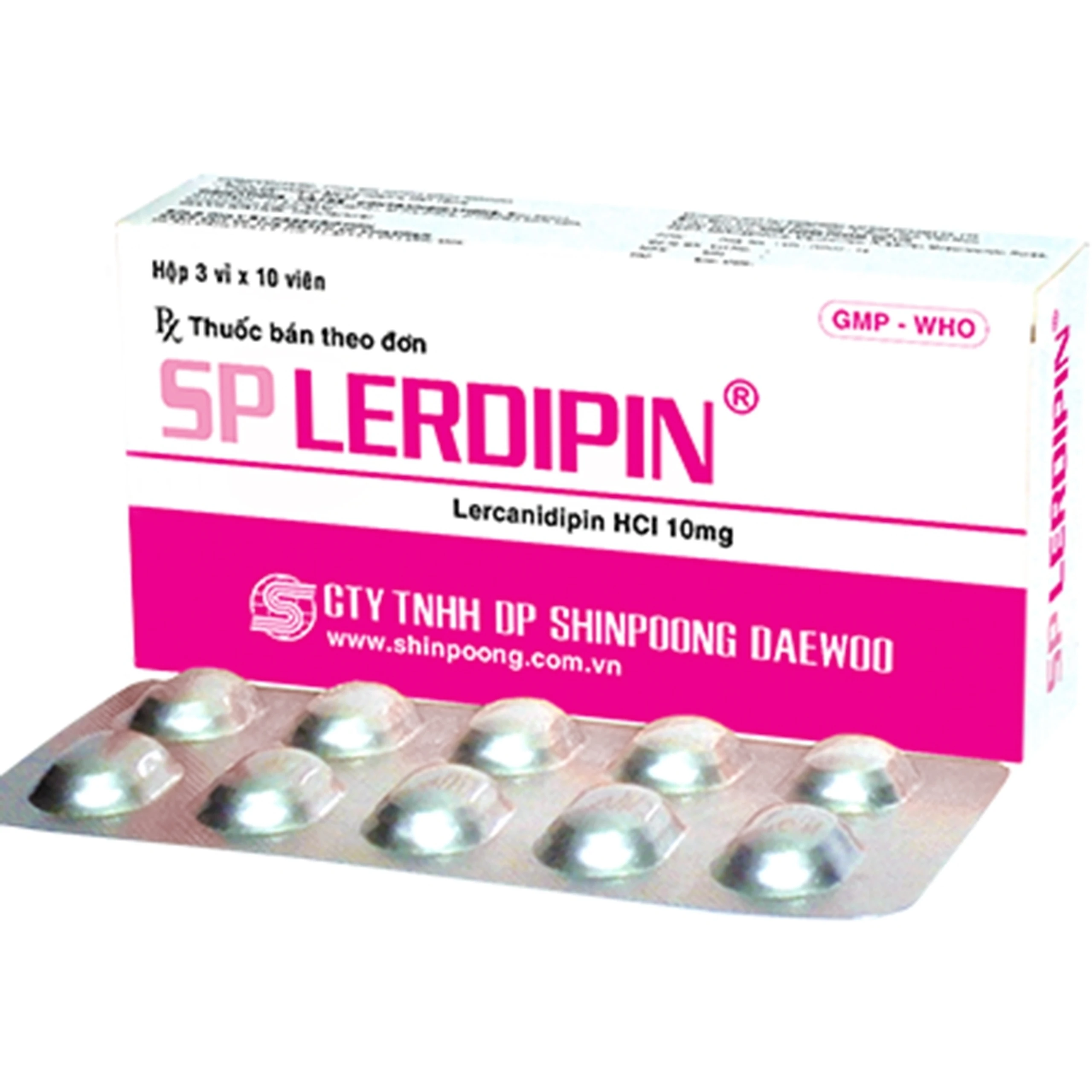 Thuốc SP Lerdipin Shinpoong Deawoo điều trị cao huyết áp (3 vỉ x 10 viên)