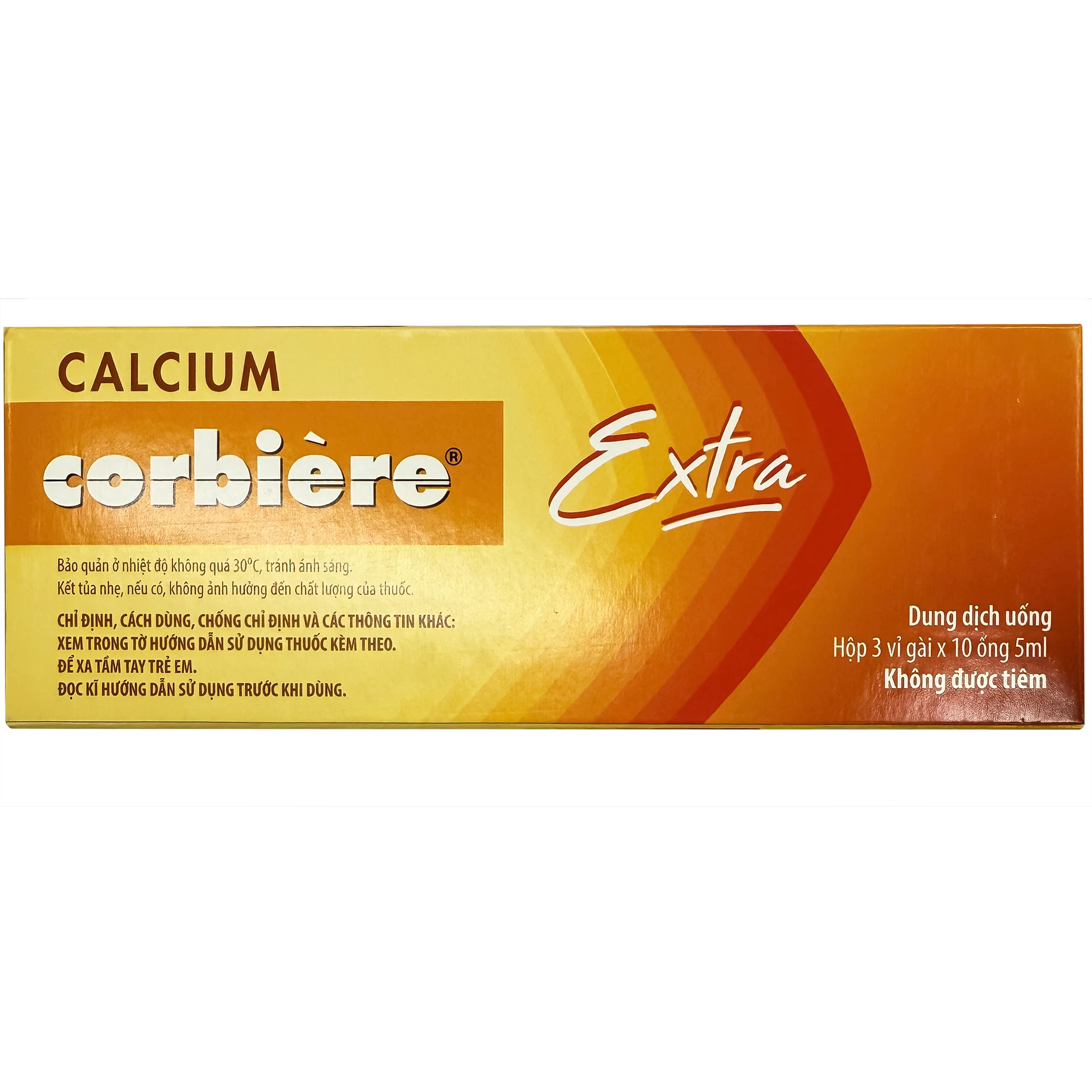 Thuốc Calcium Corbiere Kids Extra Sanofi bổ sung canxi cho trẻ em (3 vỉ x 10 ống x 5ml)