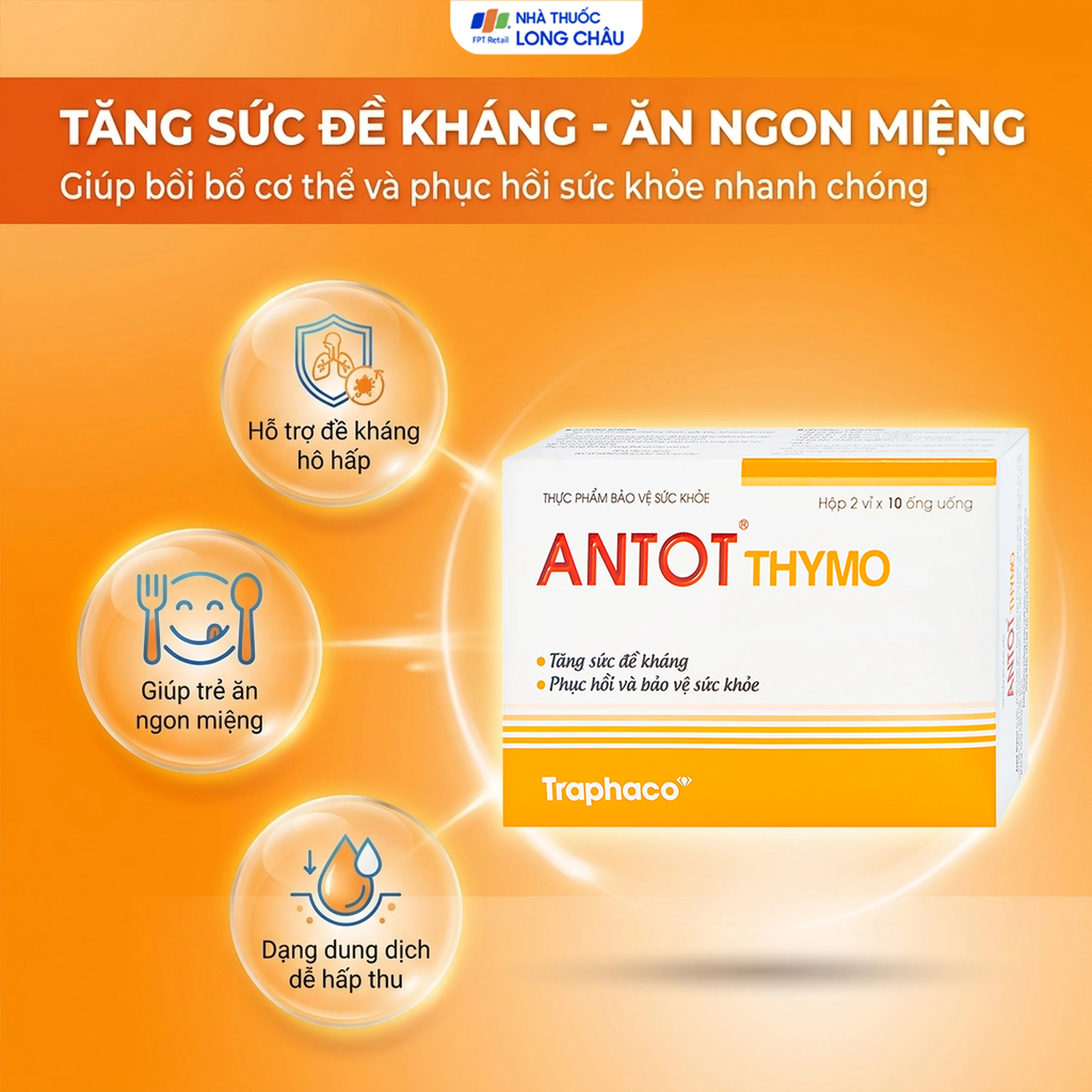Dung dịch giúp ăn ngon miệng Antot Thymo Traphaco (2 vỉ x 10 ống) 2