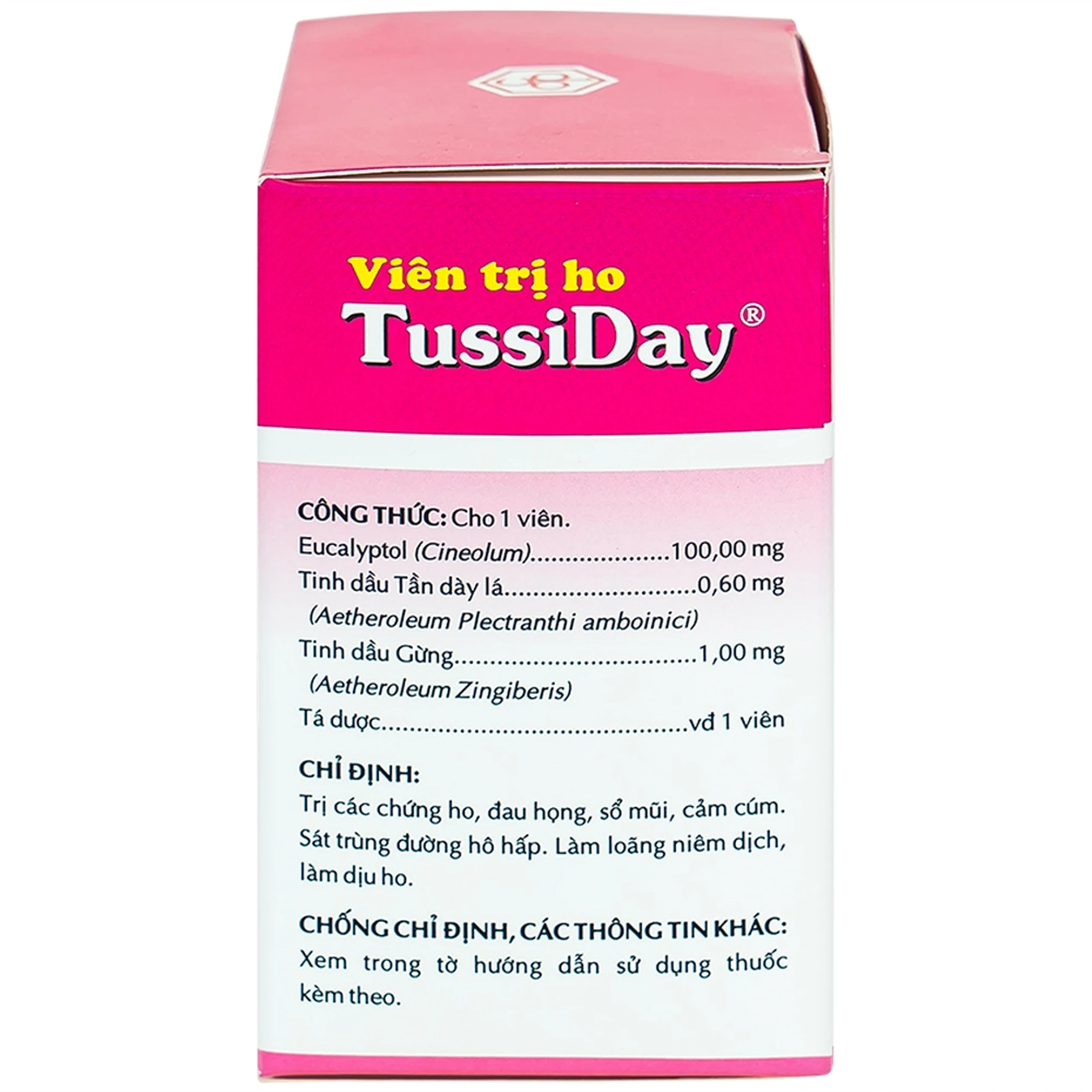 Viên trị ho Tussiday OPC điều trị các chứng ho, đau họng, sổ mũi (10 vỉ x 10 viên)