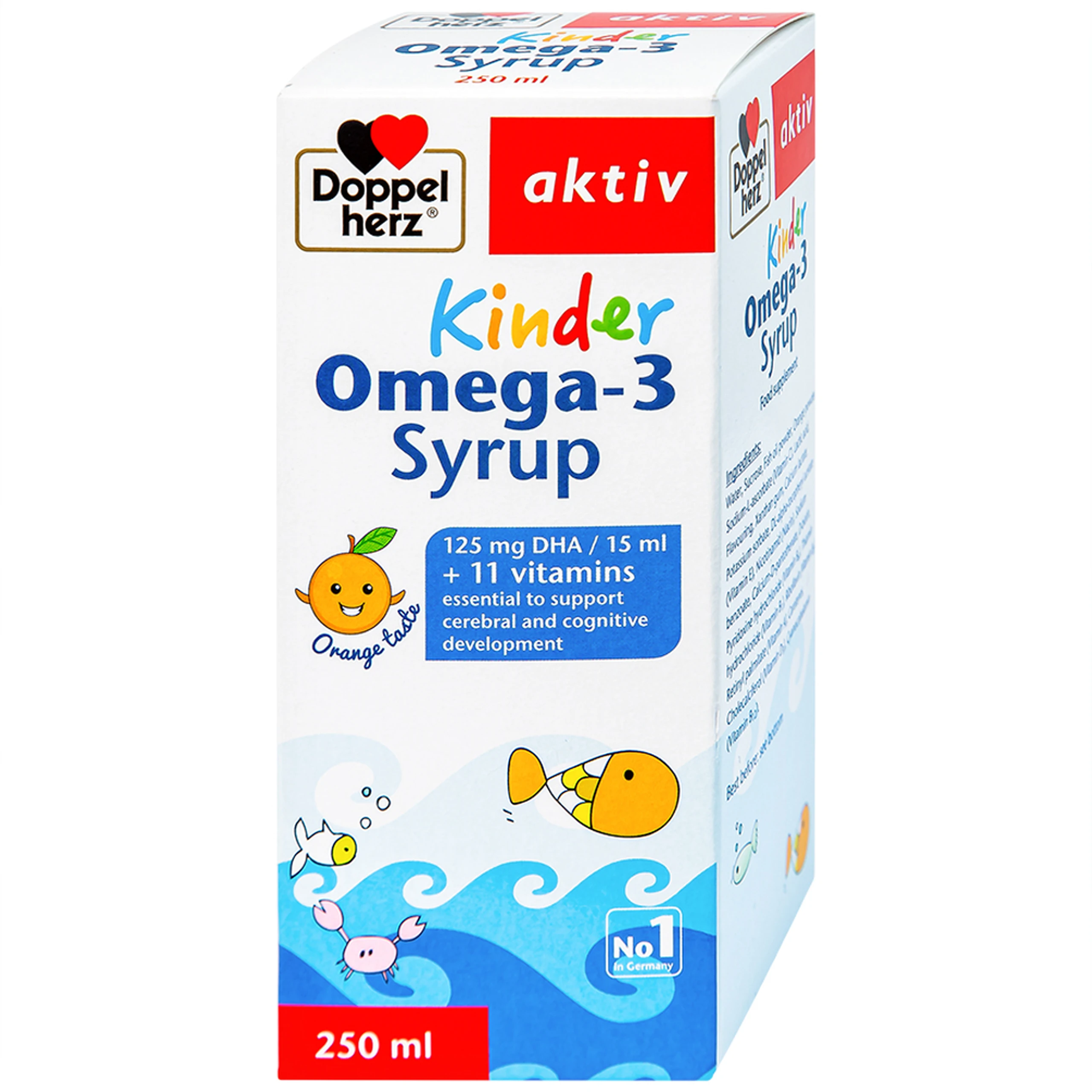Siro Kinder Omega-3 Syrup Doppelherz Aktiv hỗ trợ phát triển não bộ (250ml) 7