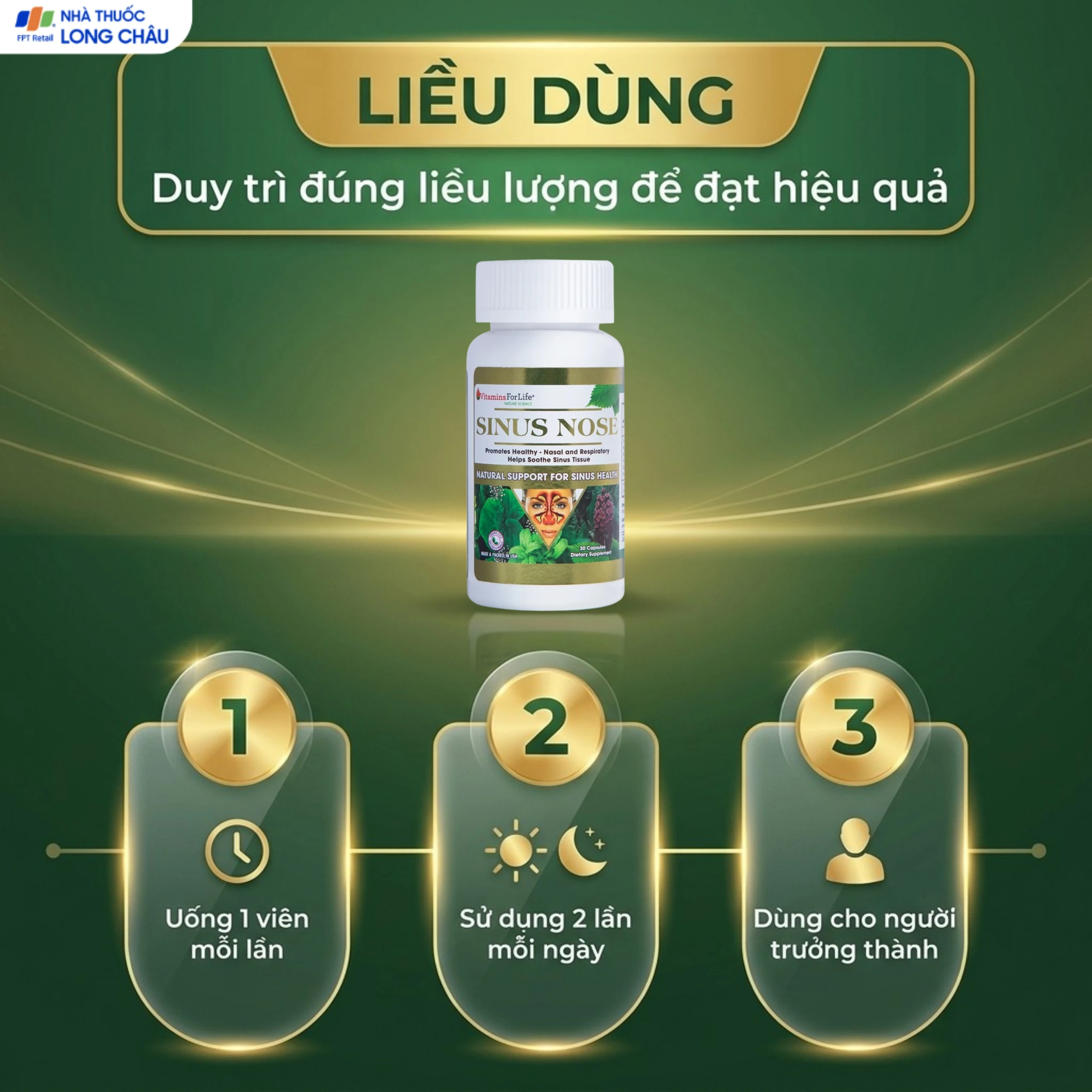 Viên uống hỗ trợ cải thiện viêm xoang, viêm mũi dị ứng Sinus Nose Vitamins For Life (30 viên) 6