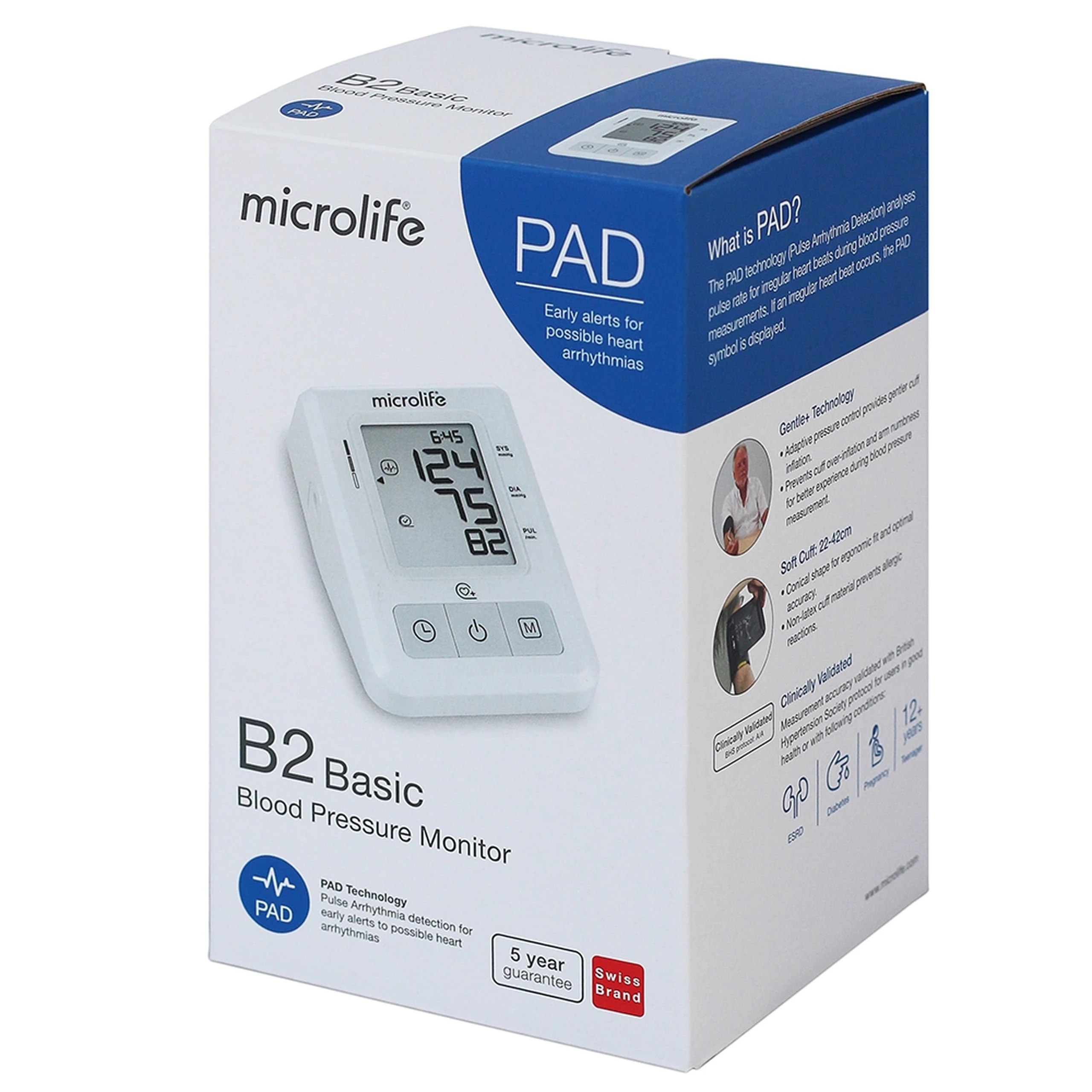 Máy đo huyết áp bắp tay Microlife B2 basic hỗ trợ đo huyết áp, nhịp tim