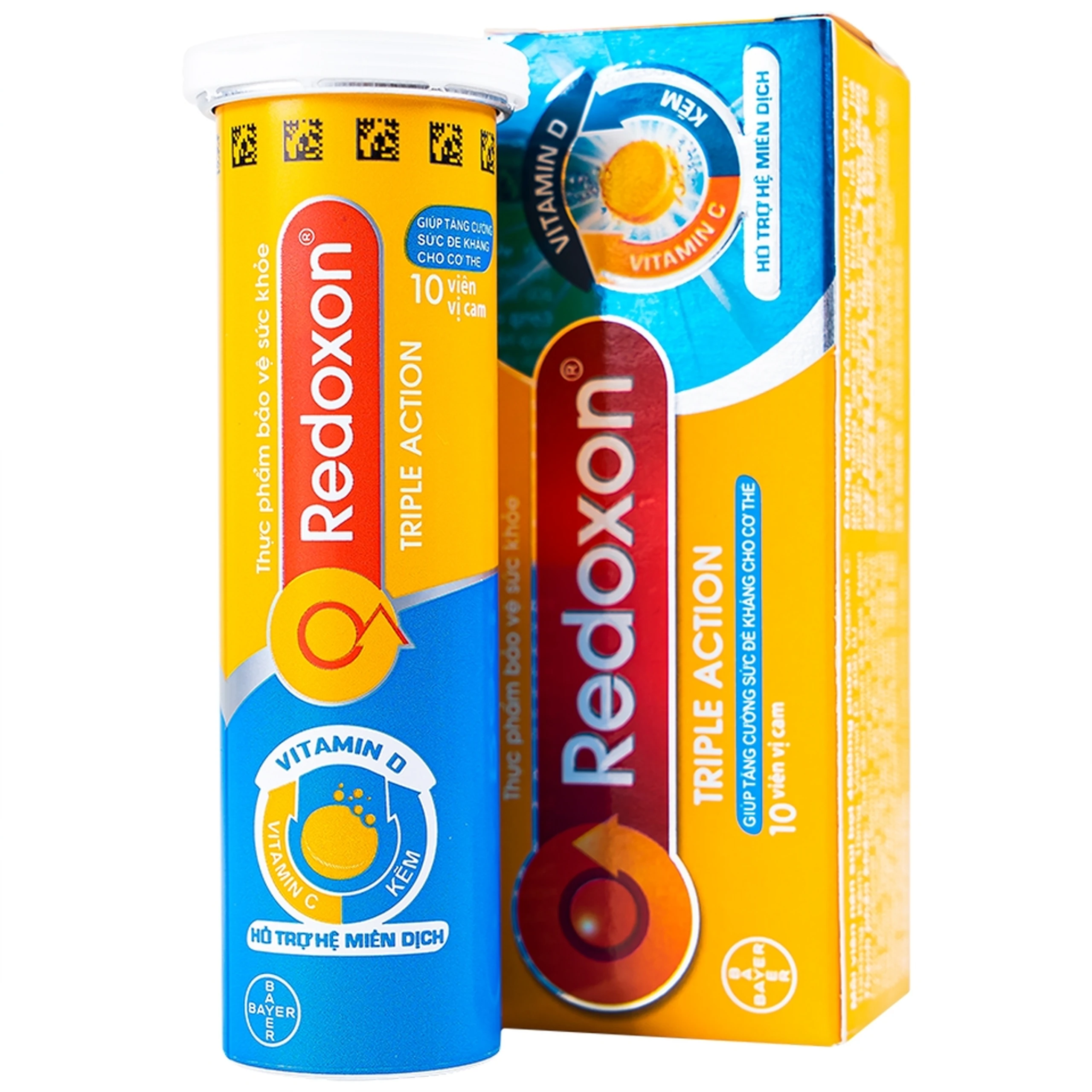 Viên sủi Redoxon Triple Action Bayer bổ sung vitamin C, D và kẽm giúp nâng cao sức đề kháng (10 viên)