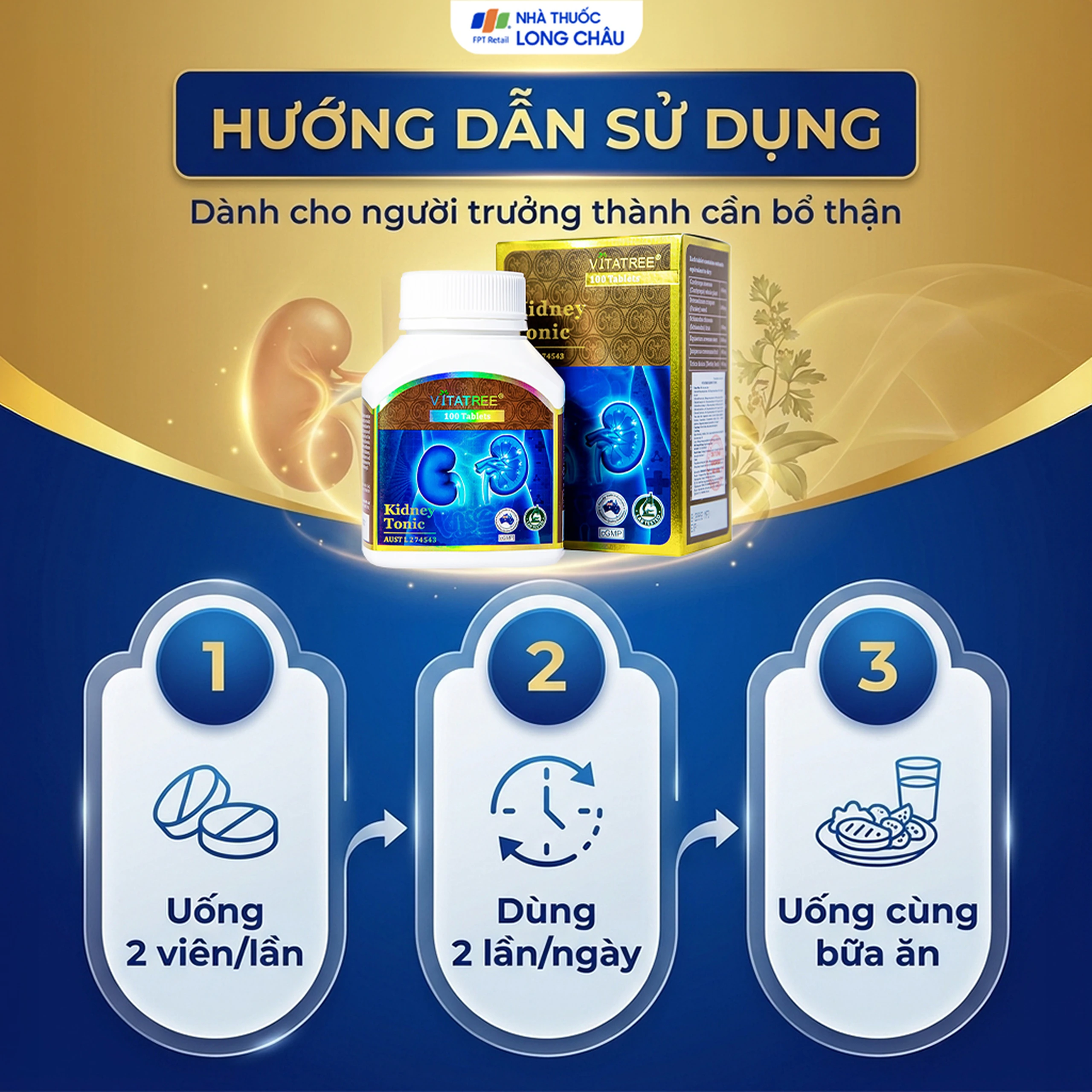 Viên uống hỗ trợ bổ thận, tăng cường chức năng thận Vitatree Kidney Tonic (100 viên) 5