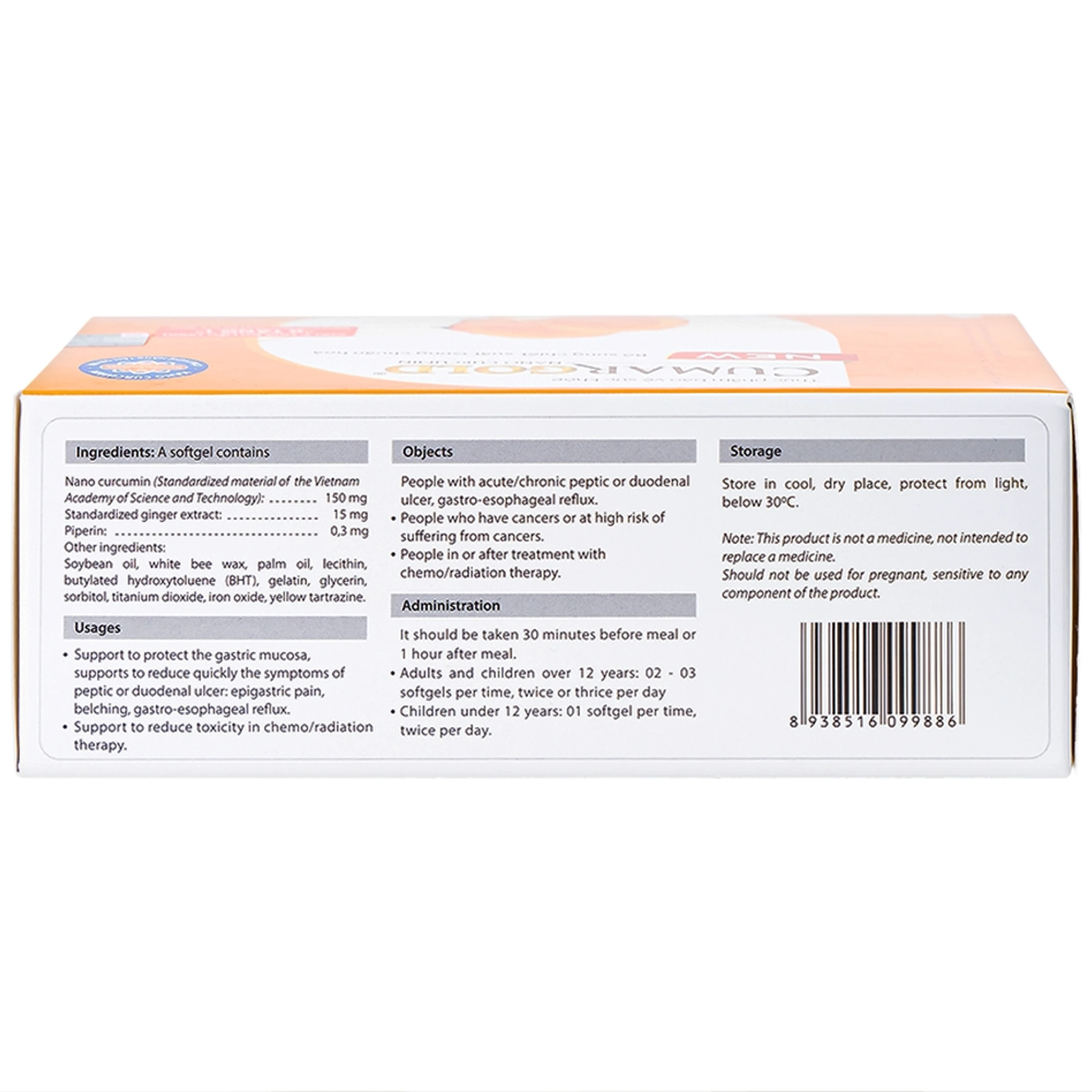 Viên hỗ trợ bảo vệ niêm mạc dạ dày CumarGold Nano Curcumin New CVI (4 vỉ x 10 viên)