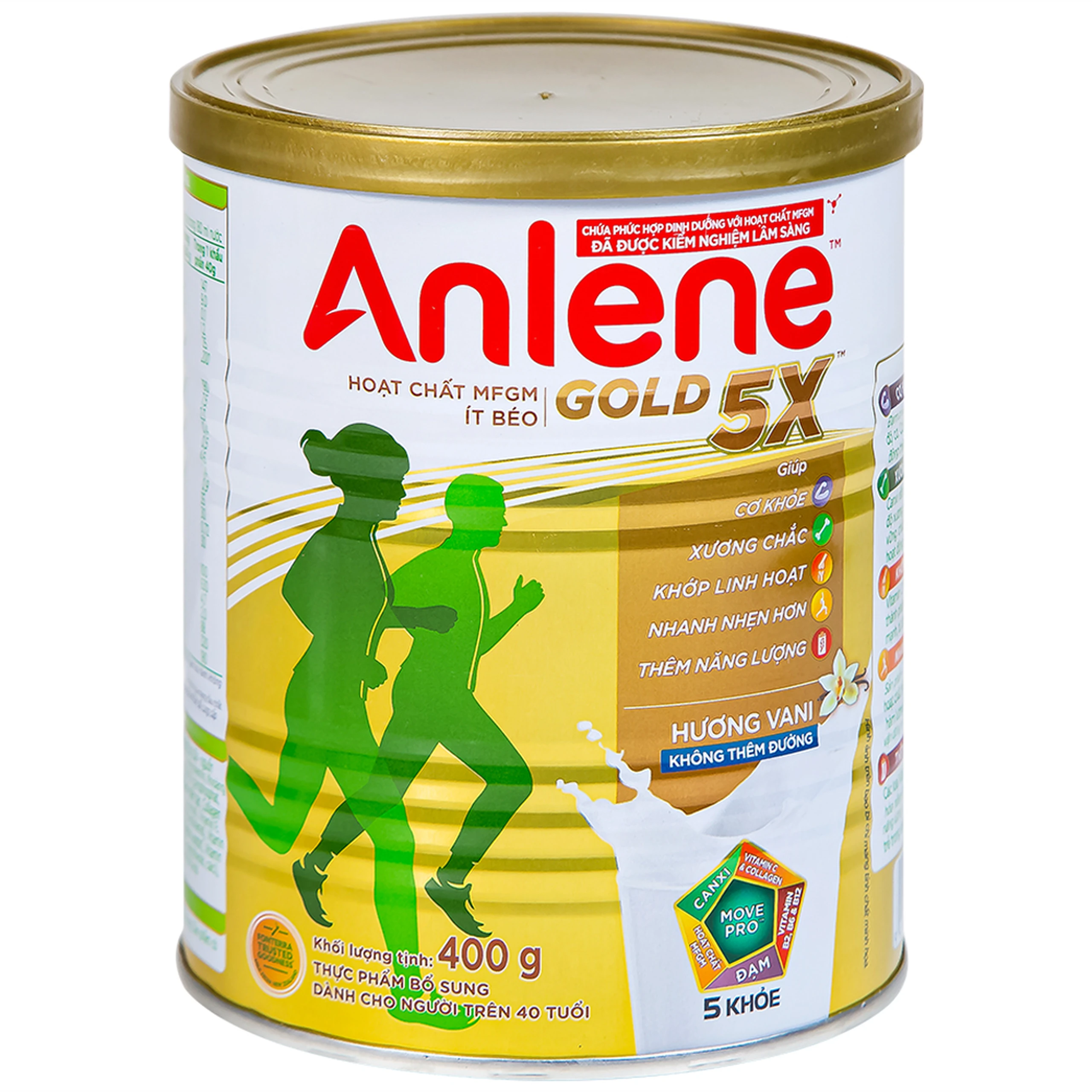 Sữa Anlene Gold 5X hương vani tăng cường sức khỏe cơ-xương-khớp dành cho người trên 40 tuổi (400g) 10