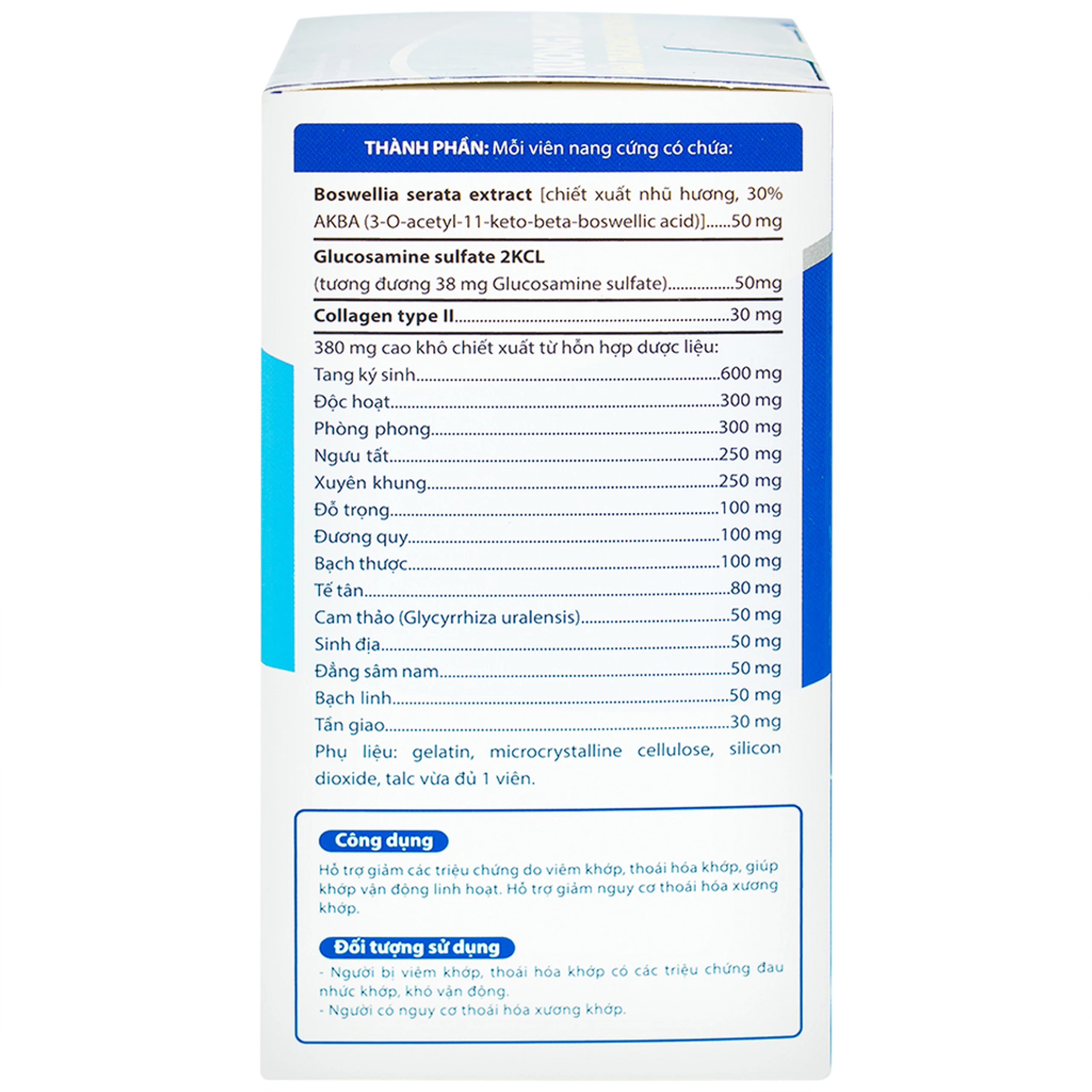 Viên uống hỗ trợ giảm nguy cơ thoái hóa khớp, viêm khớp Xương Khớp Hải Thượng Vương (30 viên)
