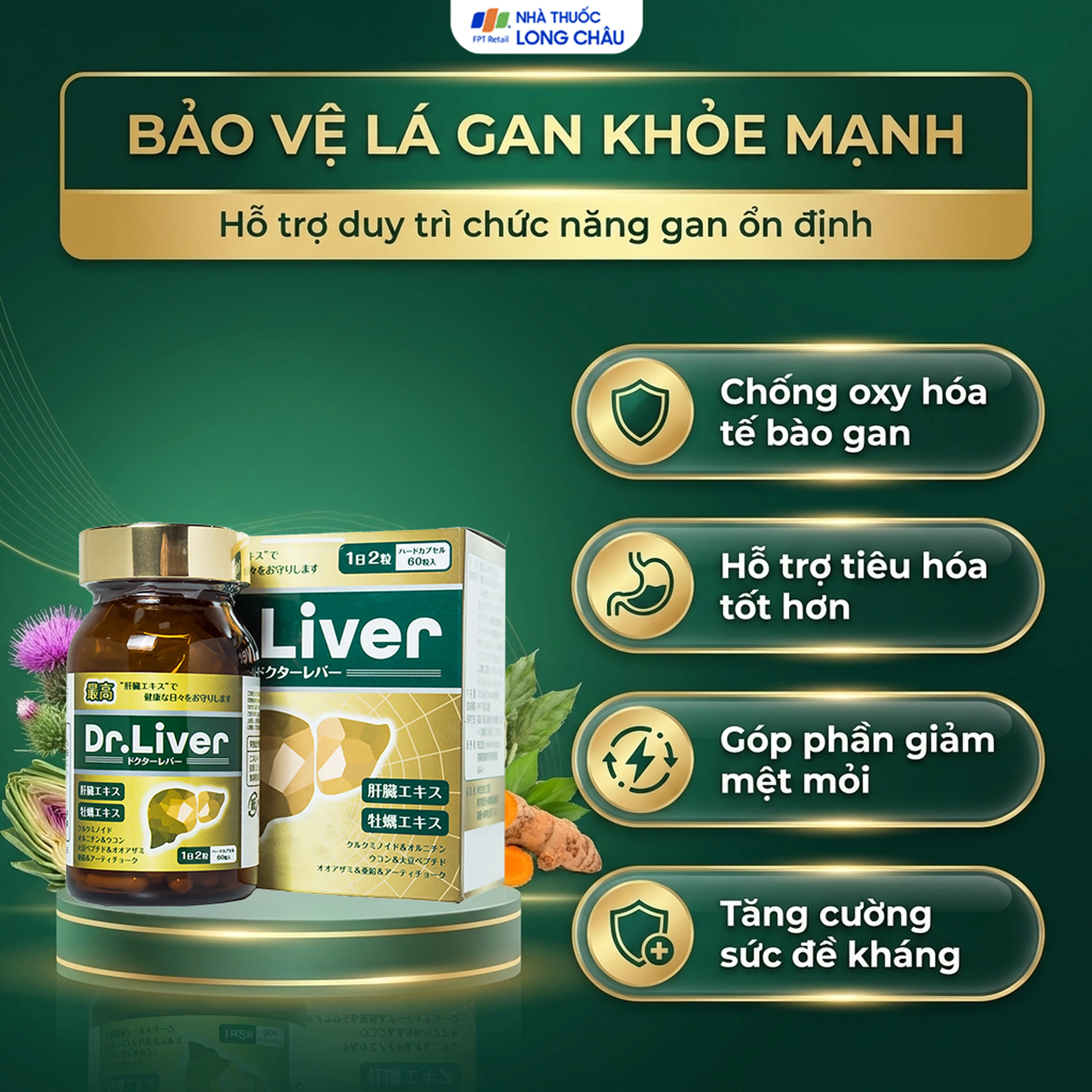 Viên uống bổ gan tăng cường giải độc gan Dr. Liver Jpanwell (60 viên) 4