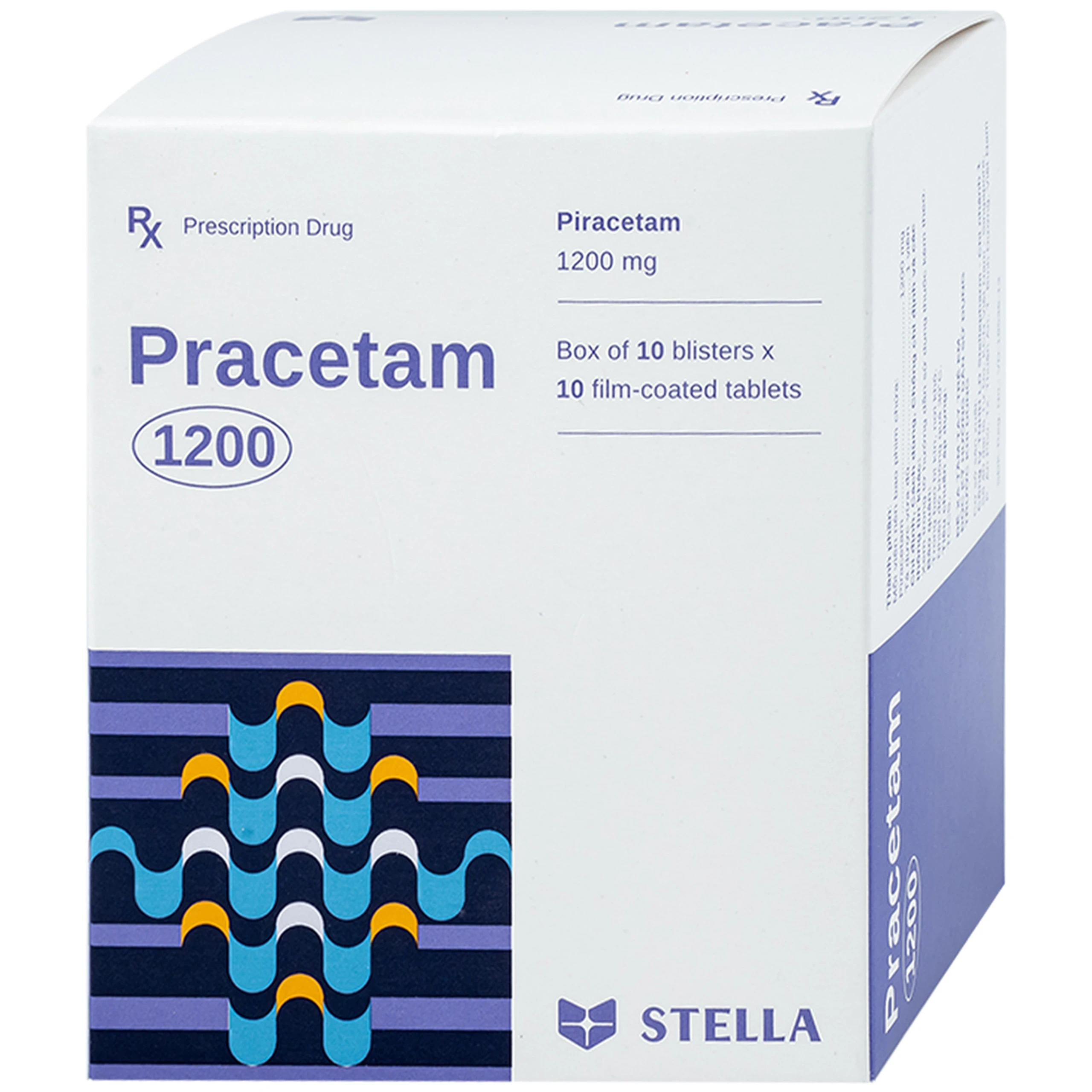 Thuốc Pracetam 1200 Stella Pharm cải thiện hiệu lực của đoan não (10 vỉ x 10 viên) 1