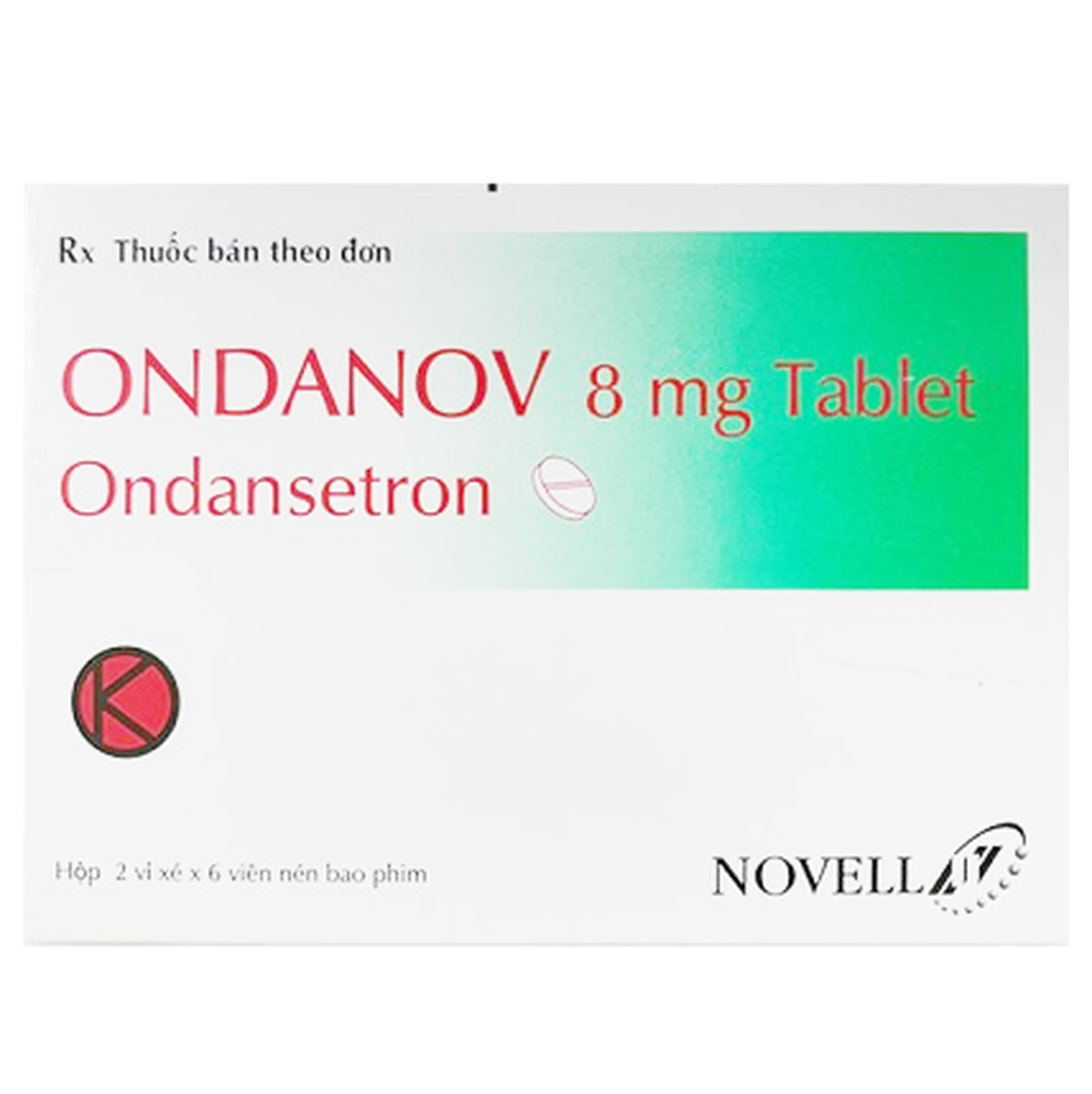 Thuốc Ondanov 8mg Novell Pharma kiểm soát buồn nôn và nôn do hóa trị (2 vỉ x 6 viên)