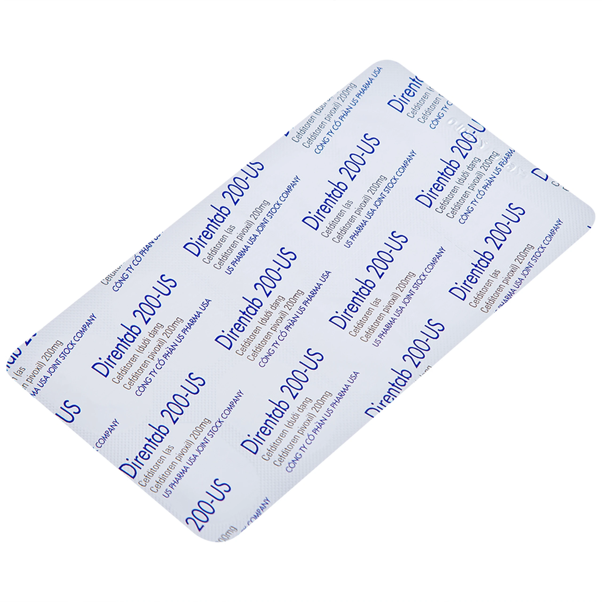 Thuốc Direntab 200-US điều trị nhiễm khuẩn (1 vỉ x 10 viên)