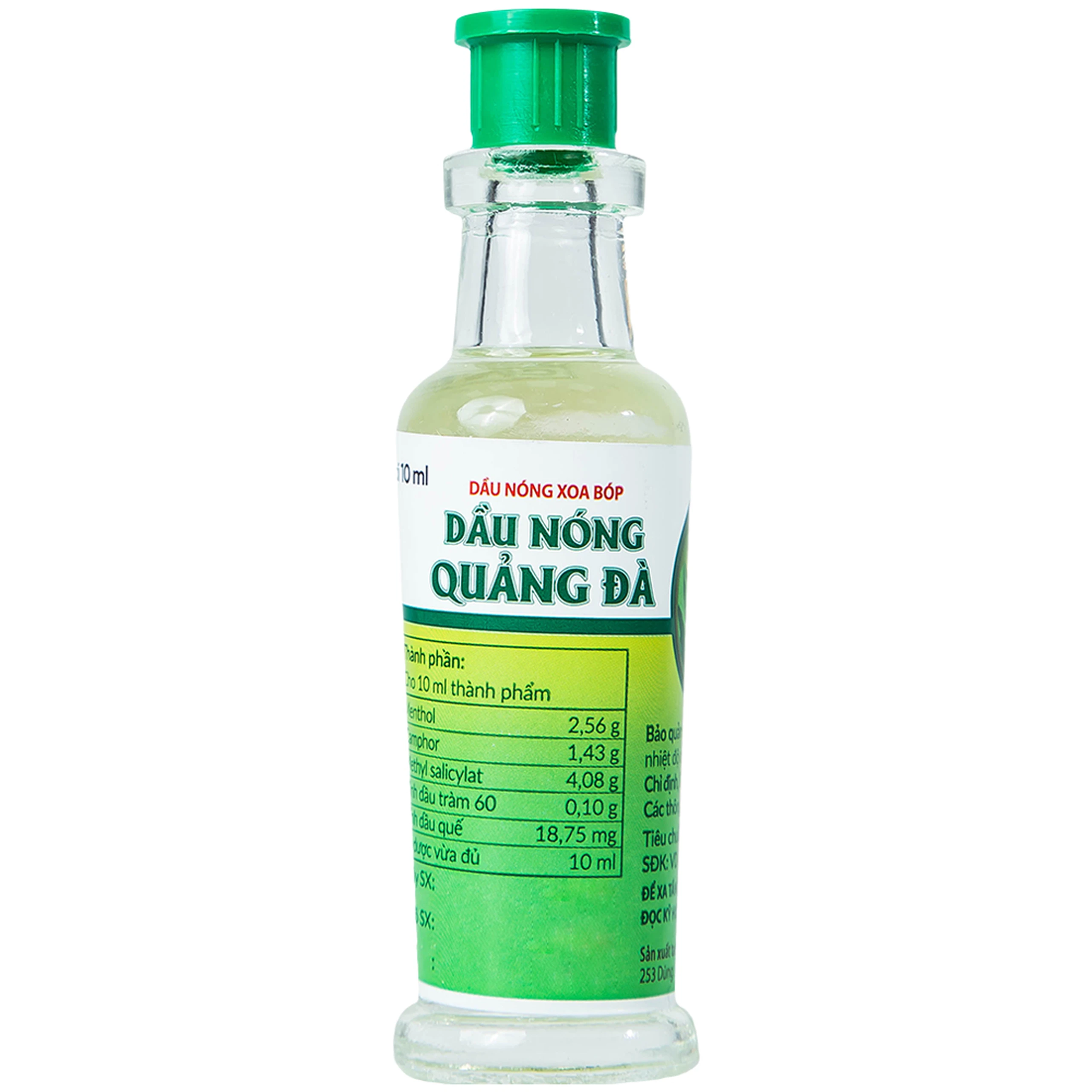 Dầu nóng Quảng Đà Danapha giảm đau lưng, đau gáy, đau dây thần kinh tọa (10ml)