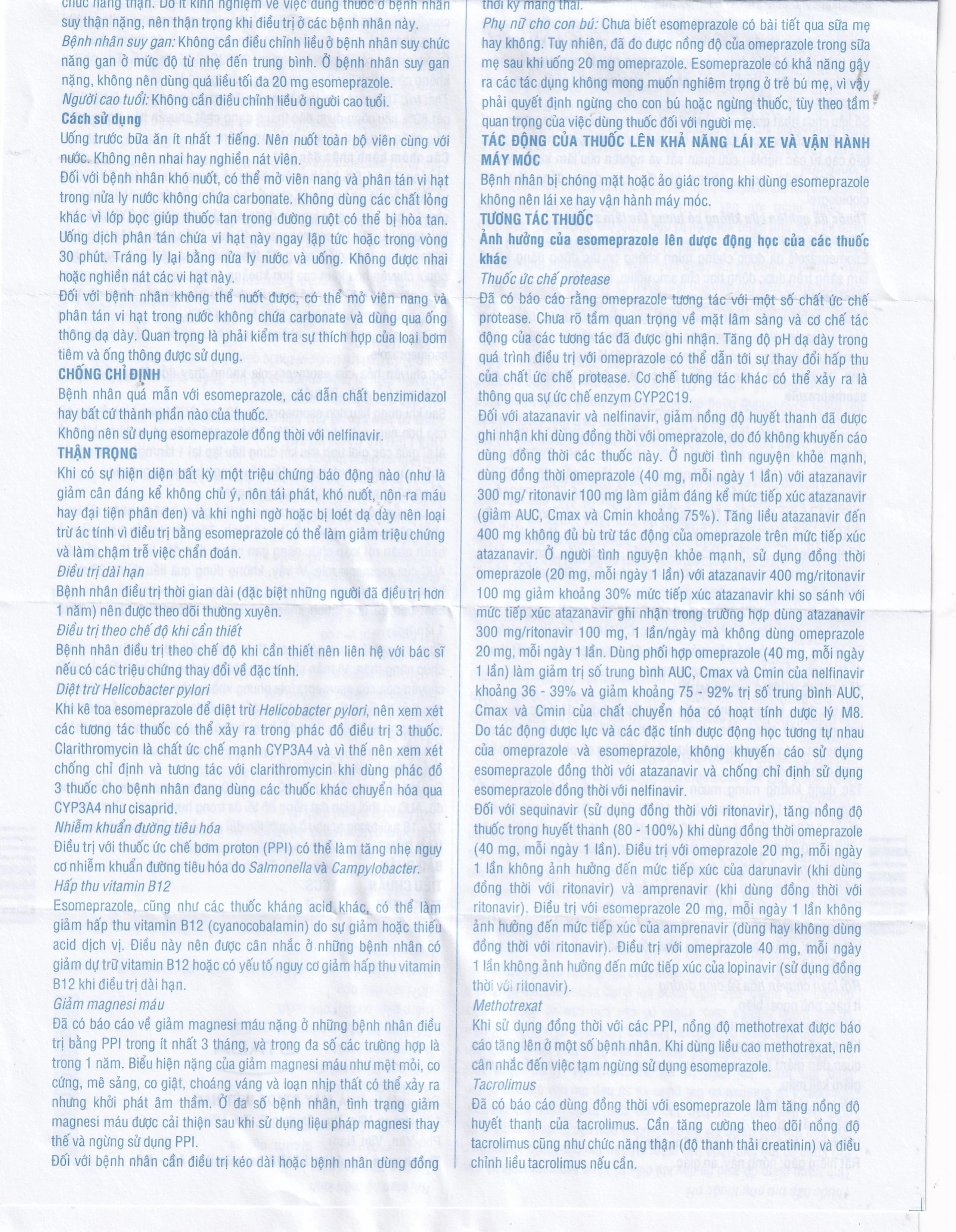 Thuốc Esomeprazole Stada 20mg điều trị trào ngược dạ dày, thực quản (2 vỉ x 10 viên)