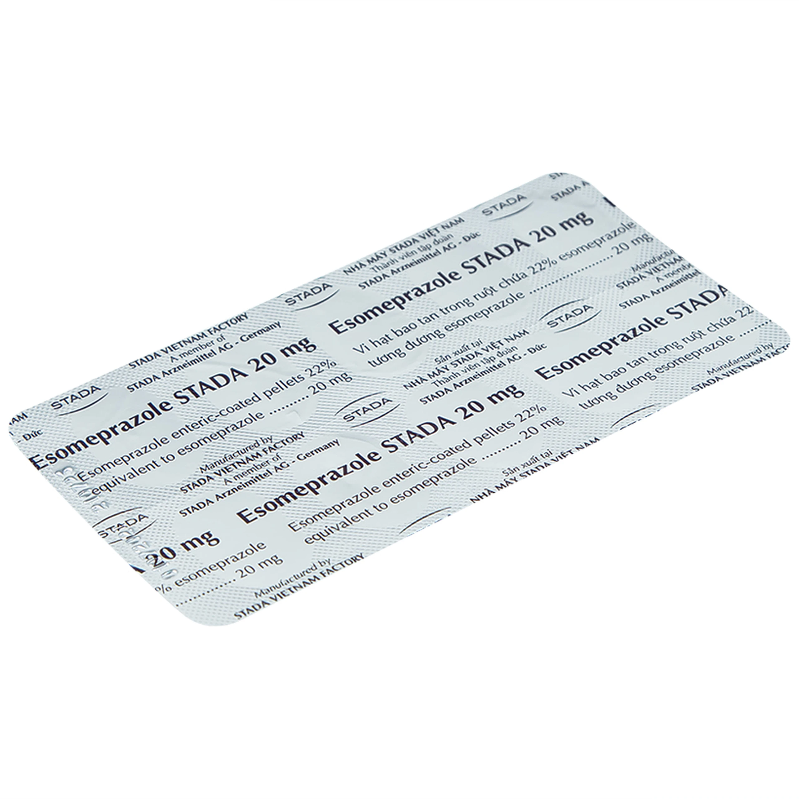 Thuốc Esomeprazole Stada 20mg điều trị trào ngược dạ dày, thực quản (2 vỉ x 10 viên)