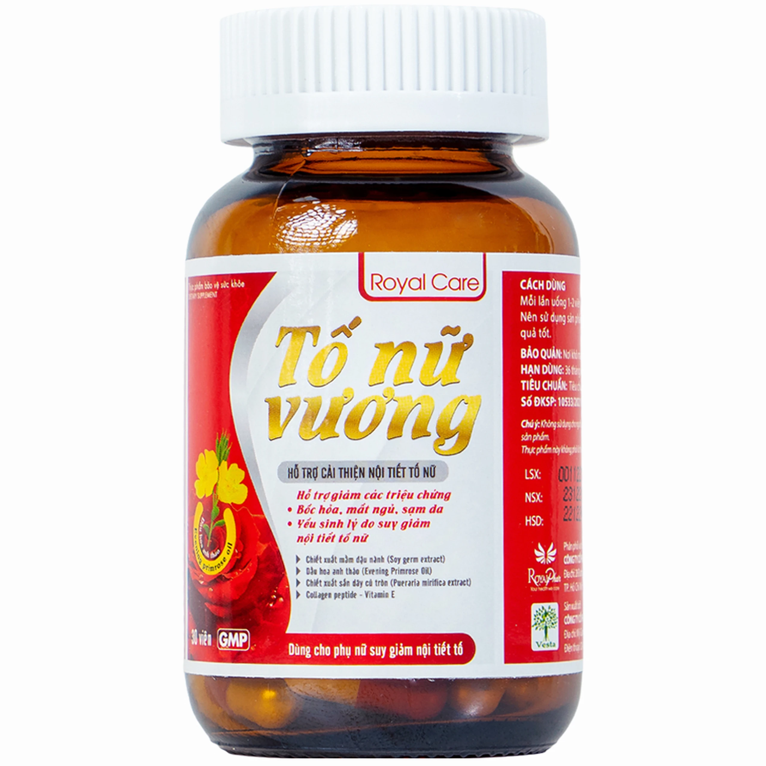 Viên uống hỗ trợ cải thiện nội tiết tố nữ, giảm bốc hỏa, mất ngủ, sạm da Tố Nữ Vương Royal Care (30 viên)