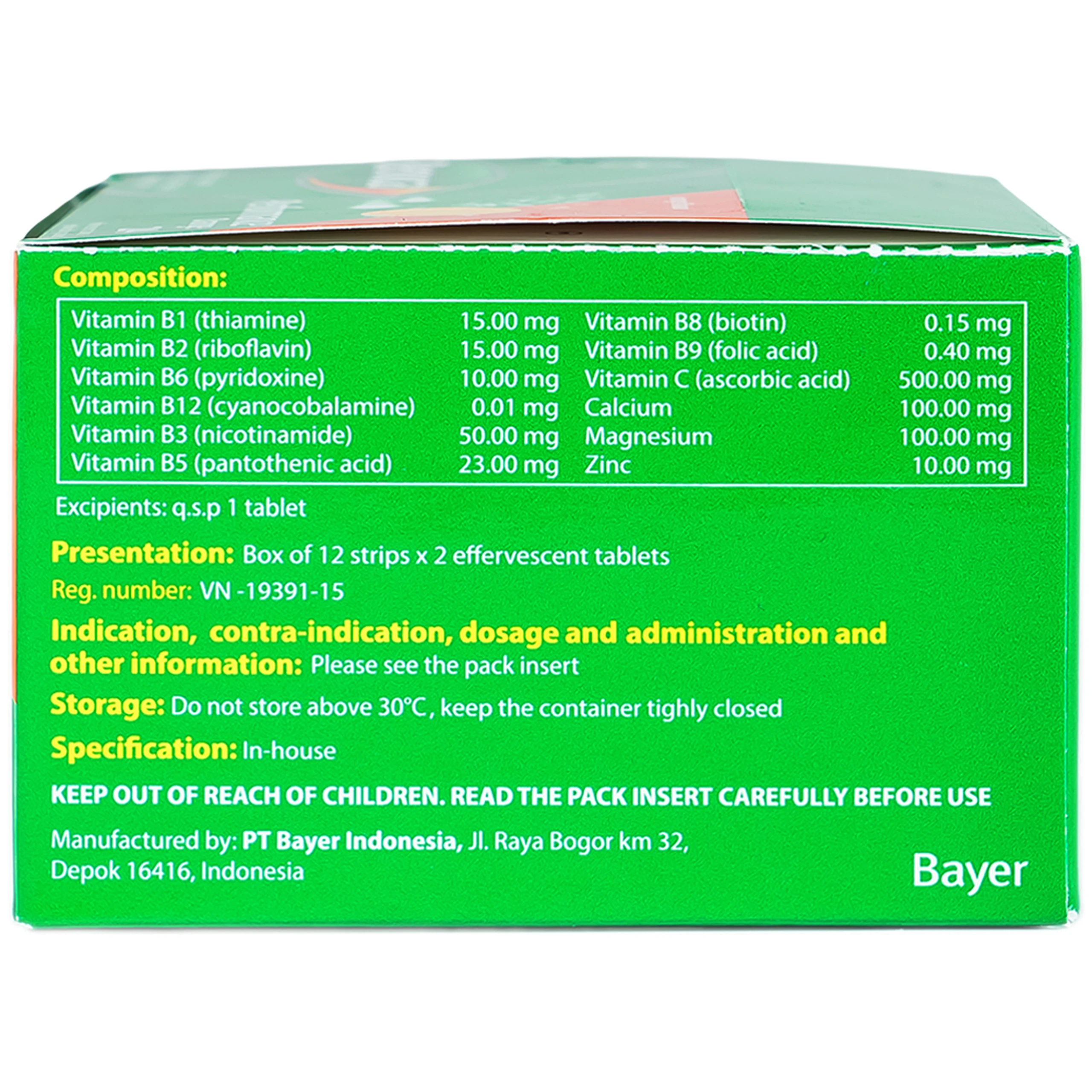 Viên sủi Berocca Performance Orange Bayer bổ sung vitamin và khoáng chất (12 vỉ x 2 viên)