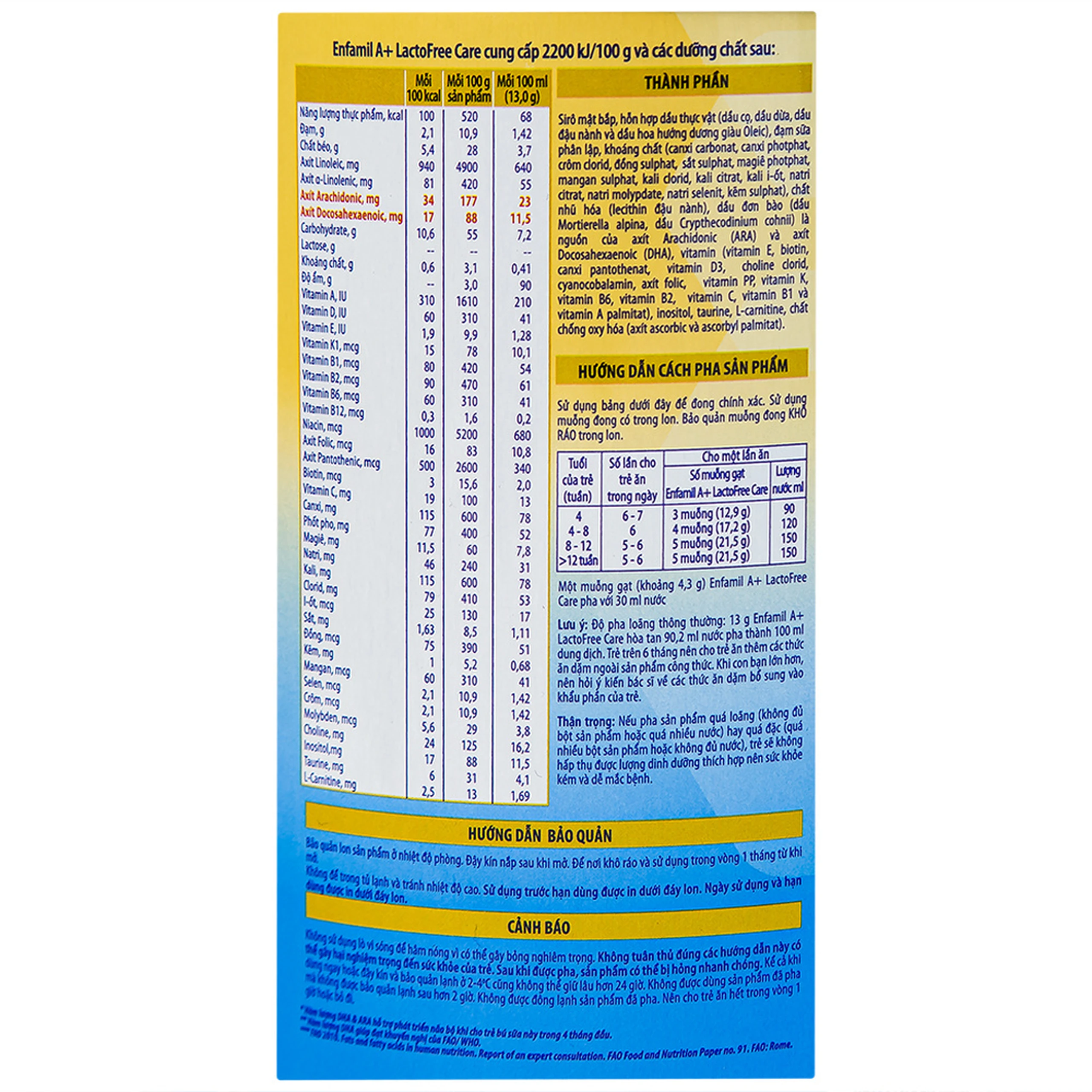 Sữa Enfamil A+ LactoFree Care đặc chế cho trẻ em bị tiêu chảy (Hộp 400g) 5