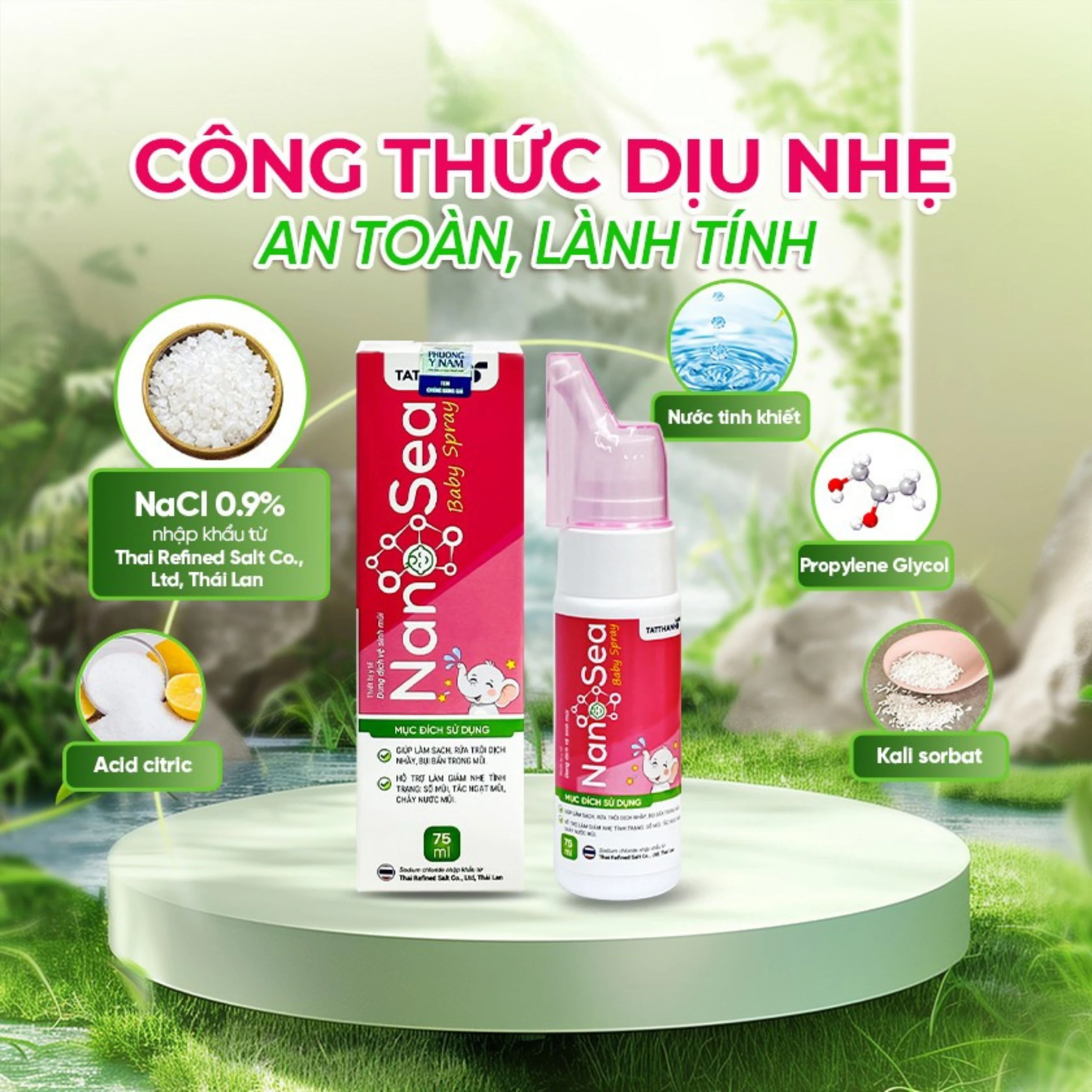 Xịt mũi muối biển Nano Sea Baby Spray trẻ em 75ml giúp làm sạch, ngừa sổ mũi 4