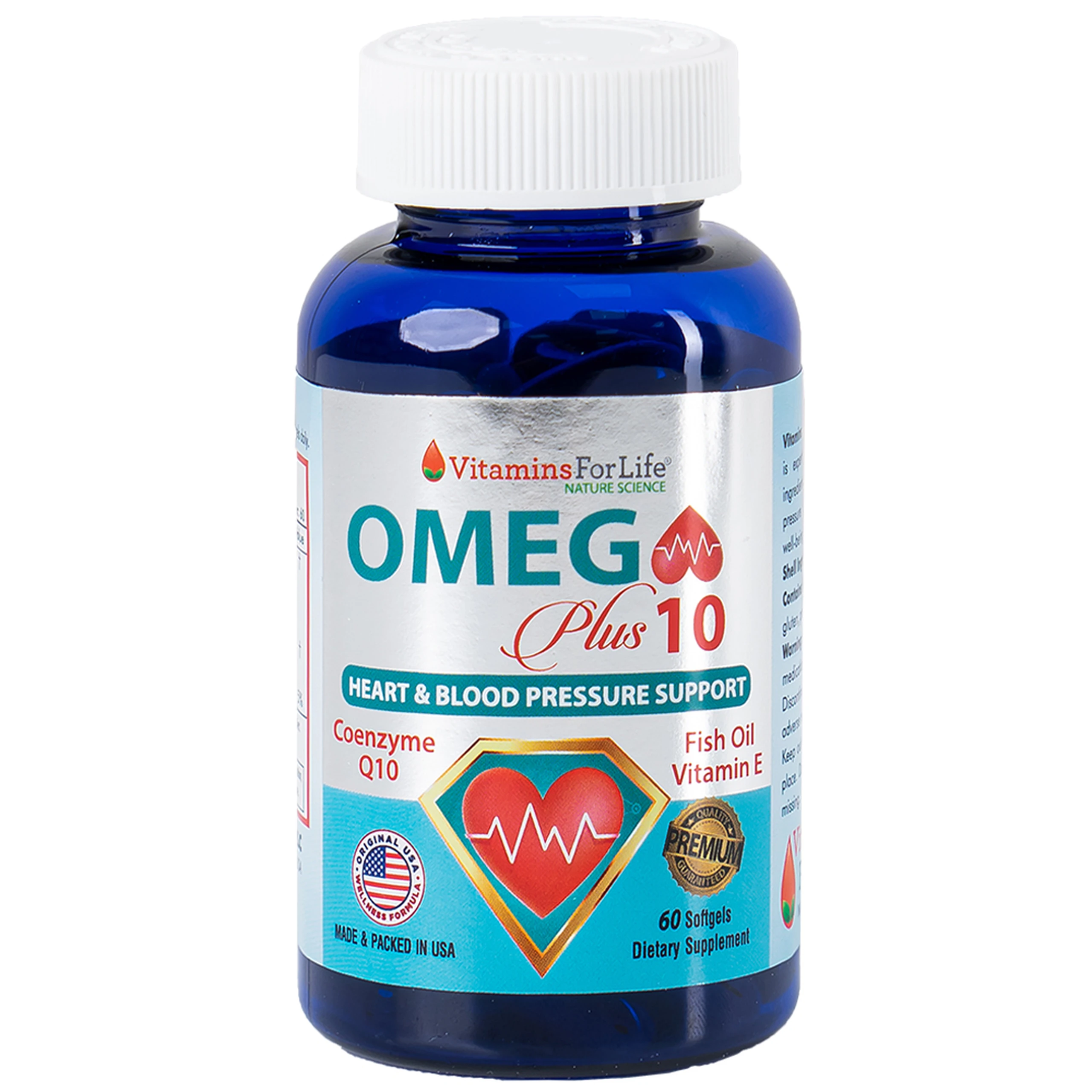 Viên uống giúp chống oxy hóa, hỗ trợ tốt cho tim mạch Omega Plus 10 Vitamins For Life (60 viên)